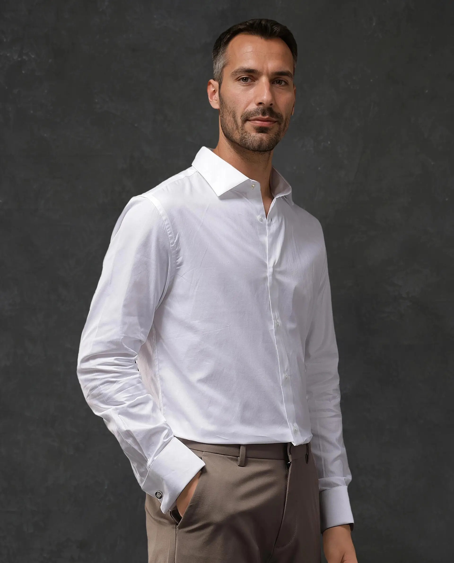 Rare Rabbit Men's Nello White Cotton Blend Plain Regular Fit Full Sleeve Collared Shirt - Image 7