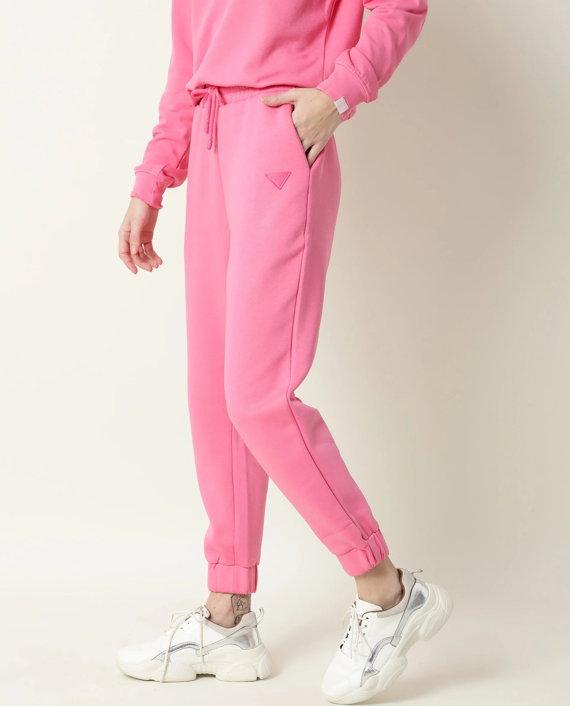 Rareism Women's Neo-1 Pink Polyester Blend Plain Ankle Length Tailored Track Pant - Image 6