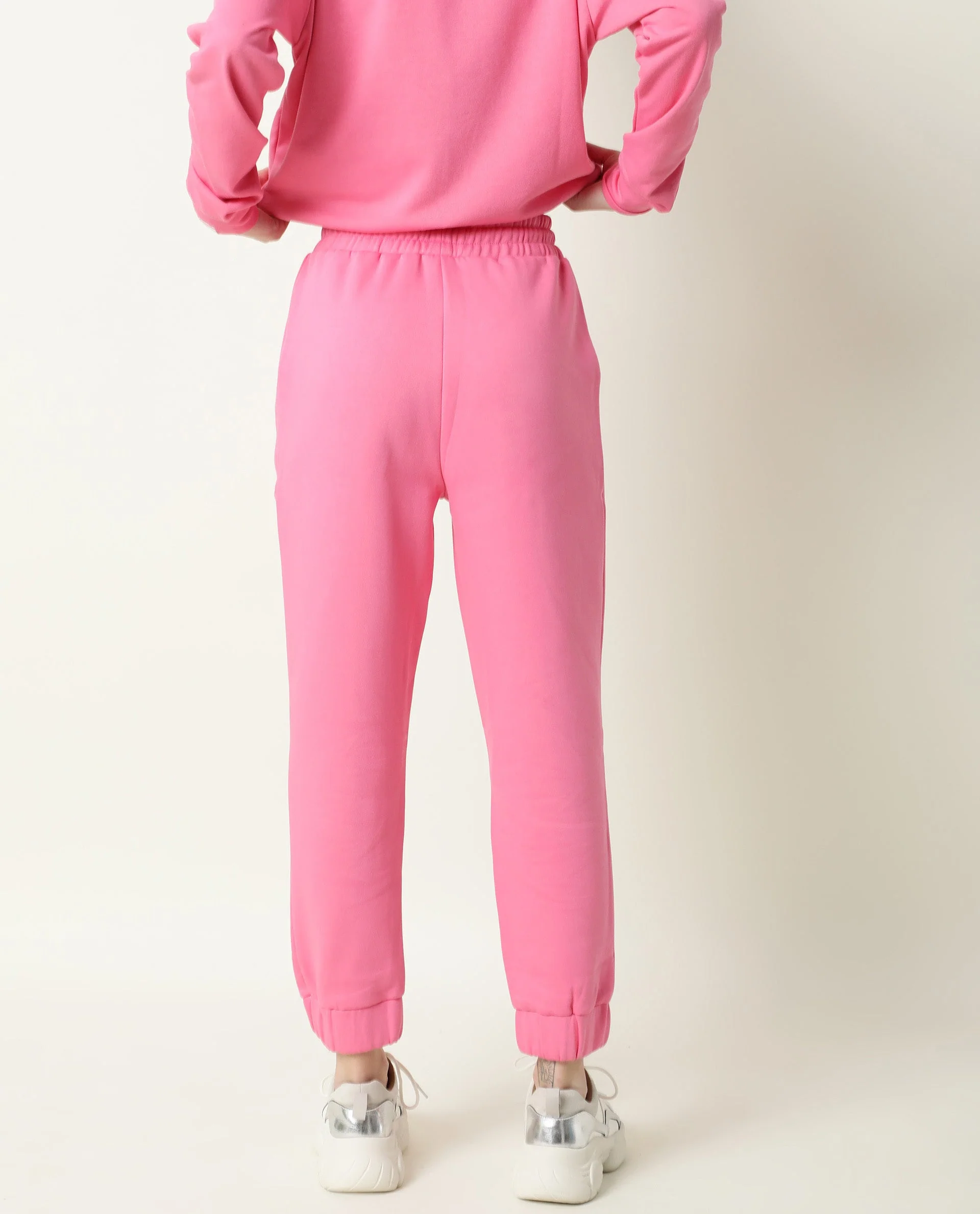 Rareism Women's Neo-1 Pink Polyester Blend Plain Ankle Length Tailored Track Pant - Image 9