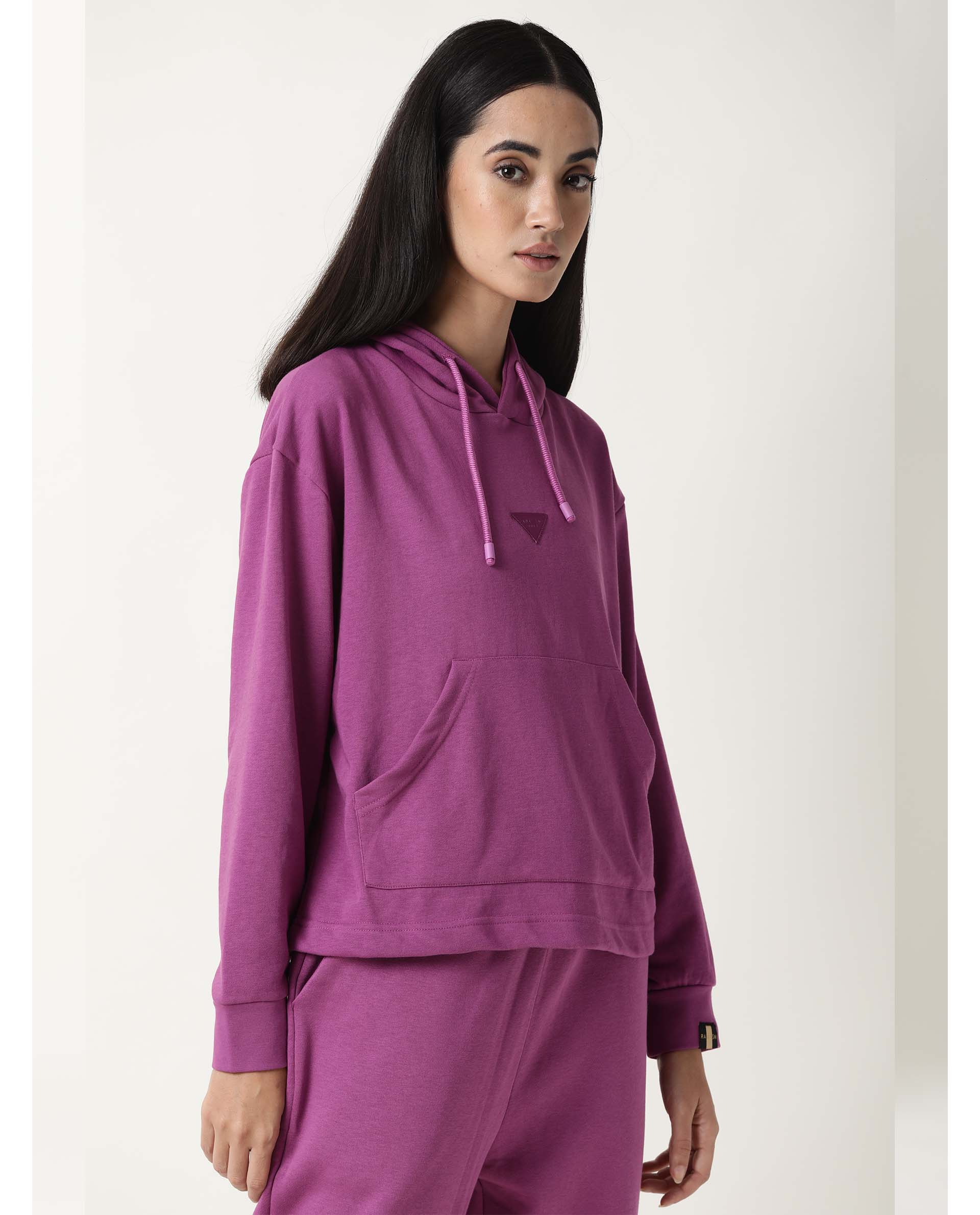 Rareism Women's Neo-1 Purple Polyester Blend Plain Ankle Length Tailored Track Pant - Image 11