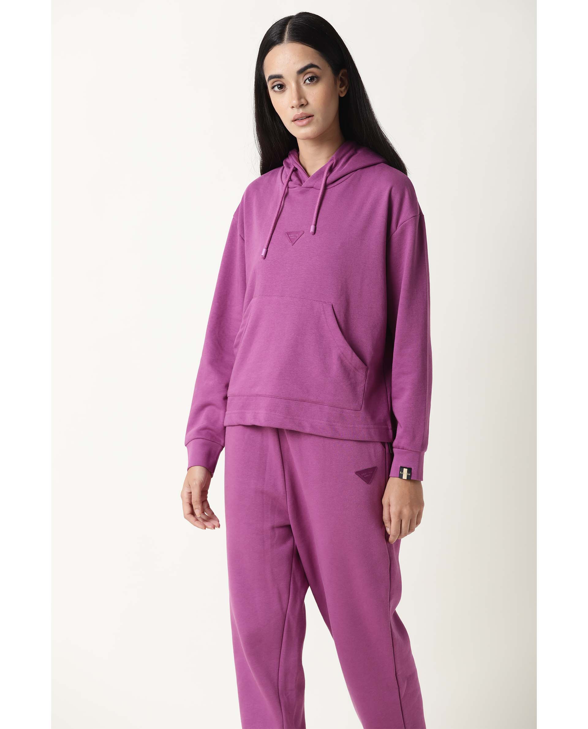 Rareism Women's Neo-1 Purple Polyester Blend Plain Ankle Length Tailored Track Pant - Image 9