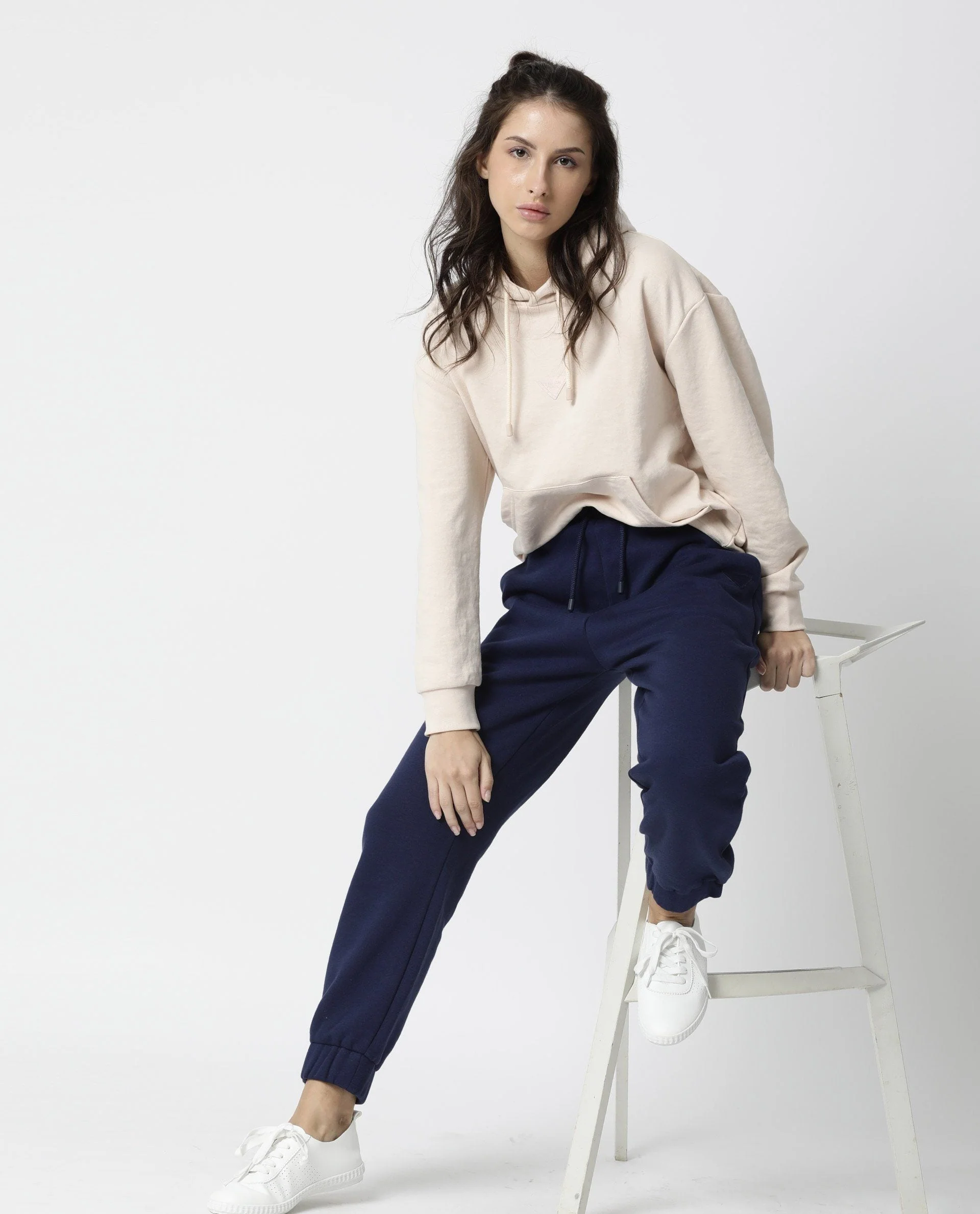 Rareism Women's Neo Blue Polyester Blend Plain Ankle Length Tailored Track Pant - Image 6