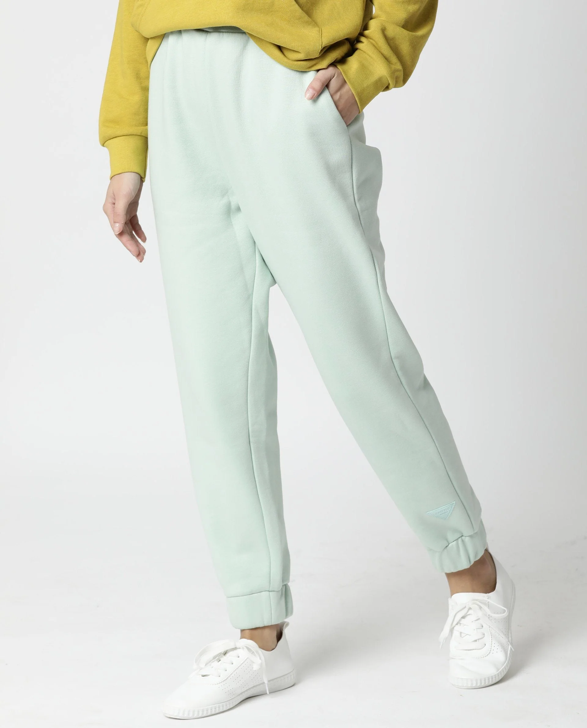 Rareism Women's Neo Green Polyester Blend Plain Ankle Length Tailored Track Pant - Image 7