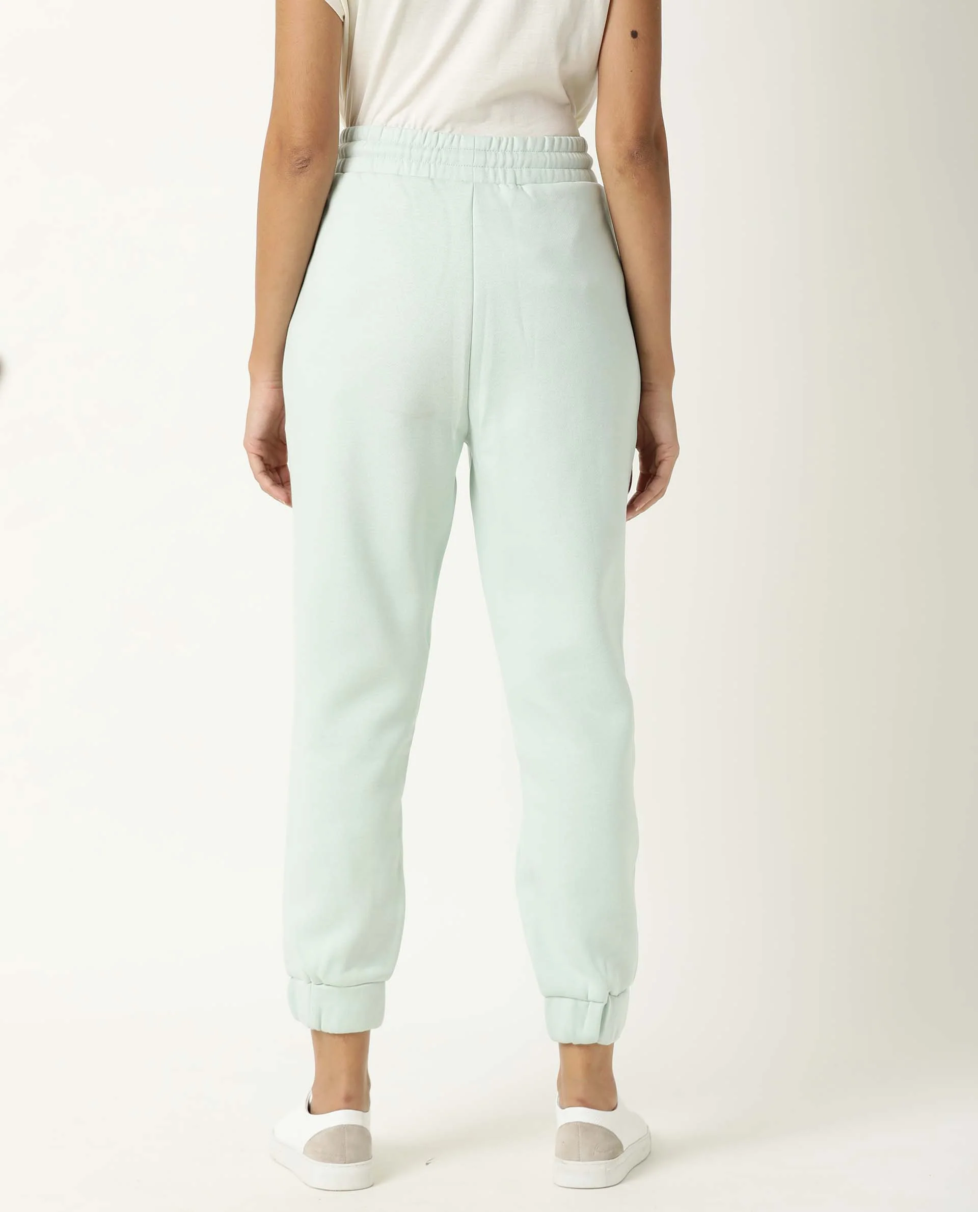 Rareism Women's Neo Green Polyester Blend Plain Ankle Length Tailored Track Pant - Image 8