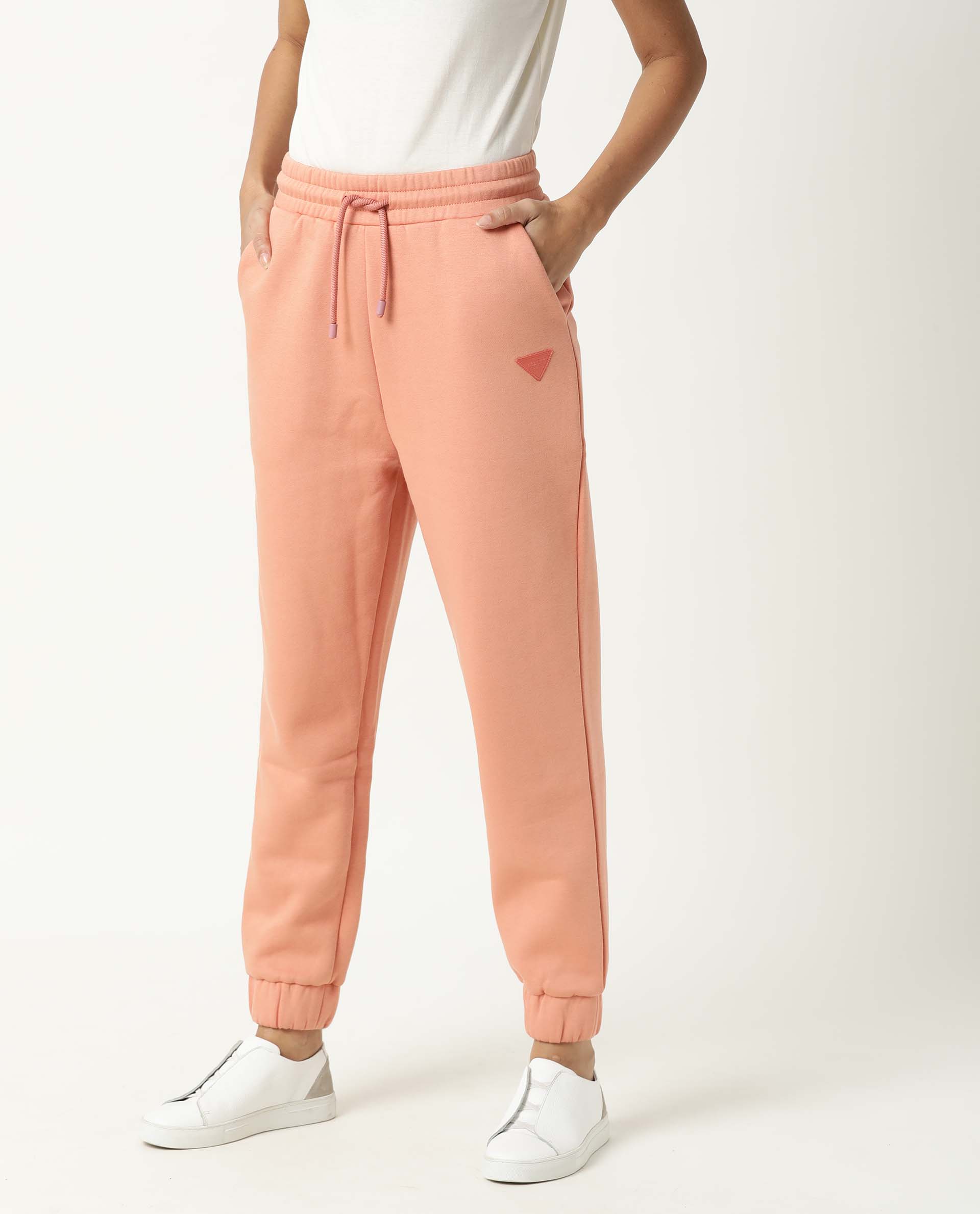 Rareism Women's Neo Orange Polyester Blend Plain Ankle Length Tailored Track Pant - Image 10