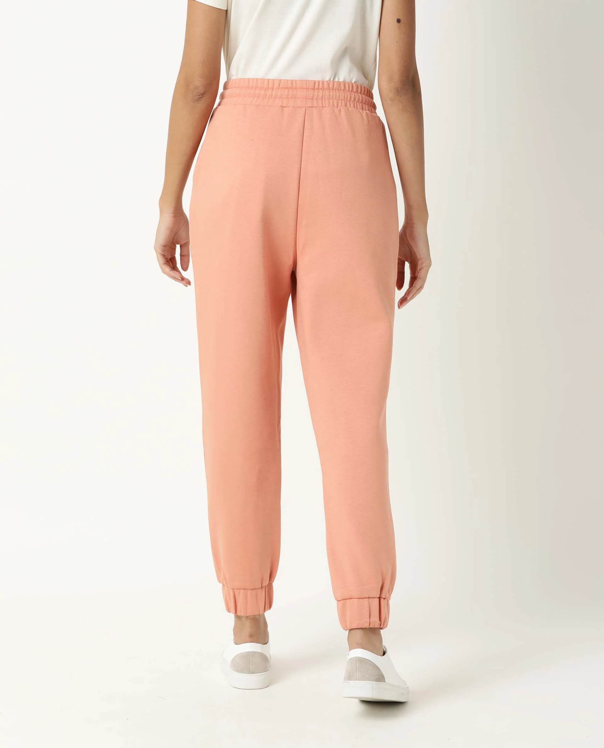 Rareism Women's Neo Orange Polyester Blend Plain Ankle Length Tailored Track Pant - Image 11