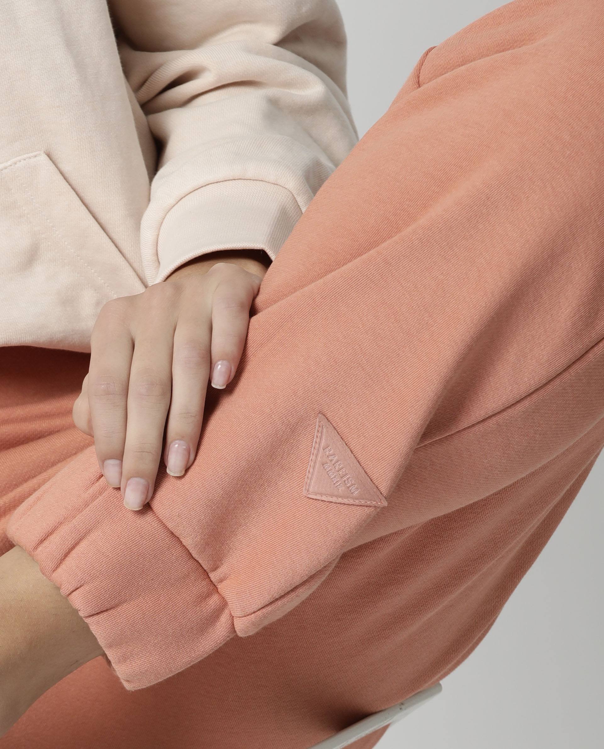 Rareism Women's Neo Orange Polyester Blend Plain Ankle Length Tailored Track Pant - Image 4