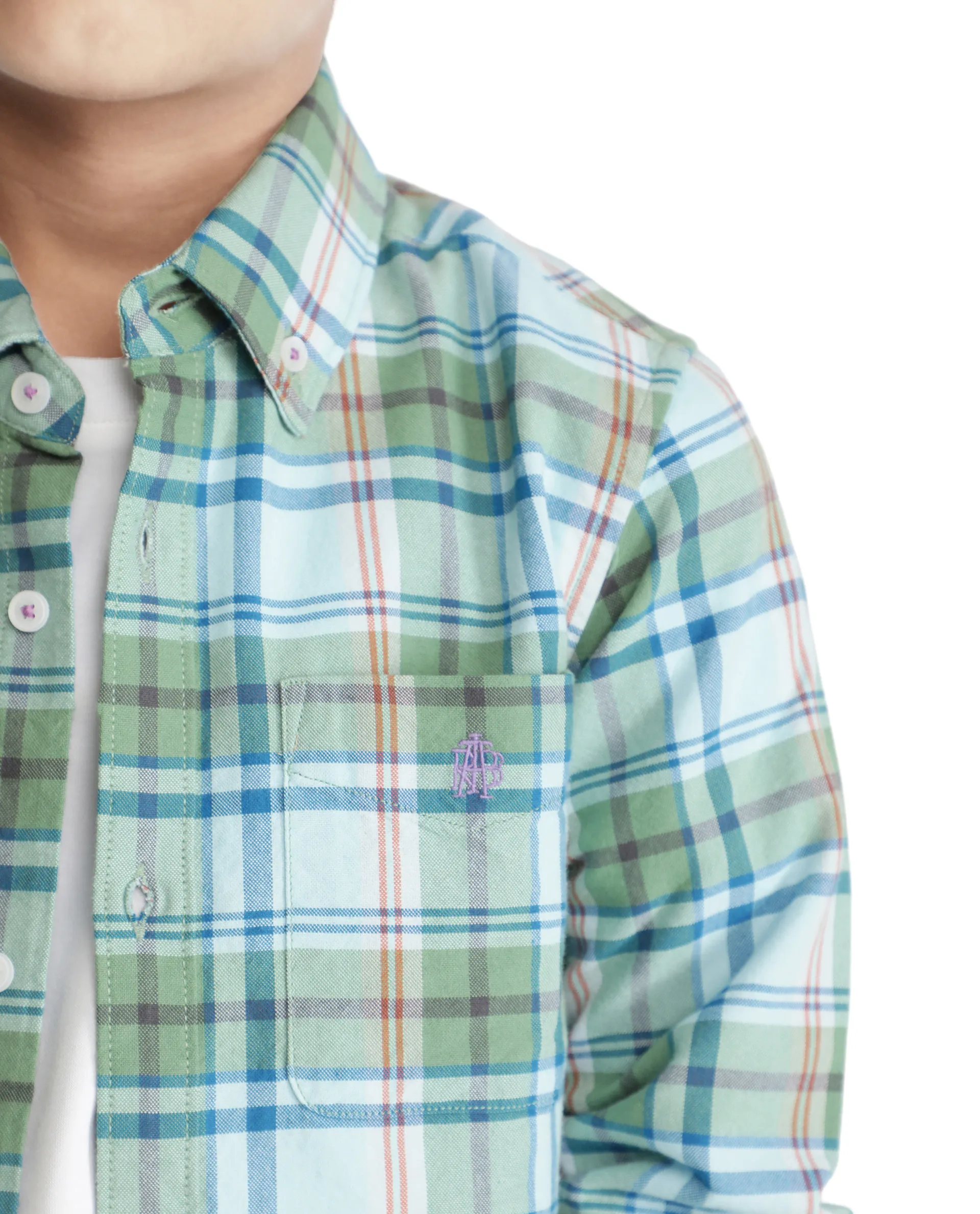 Rare Ones Kids Nes Green Cotton Full Sleeves Button Down Regular Fit Checked Shirt - Image 3