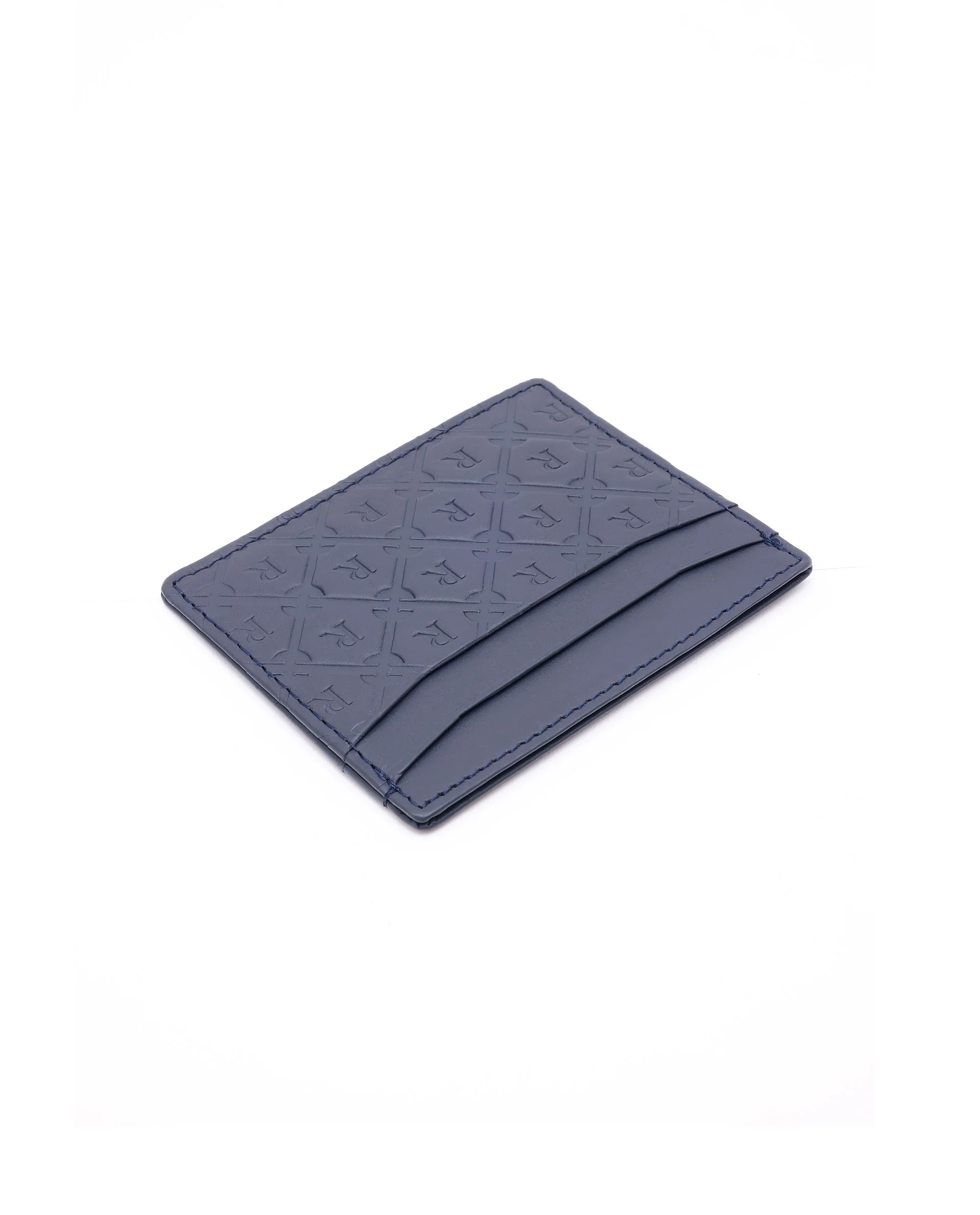 Rare Rabbit Men's Ness Blue Slim Rfid Monogram Embossed Credit Card Holder - Image 2