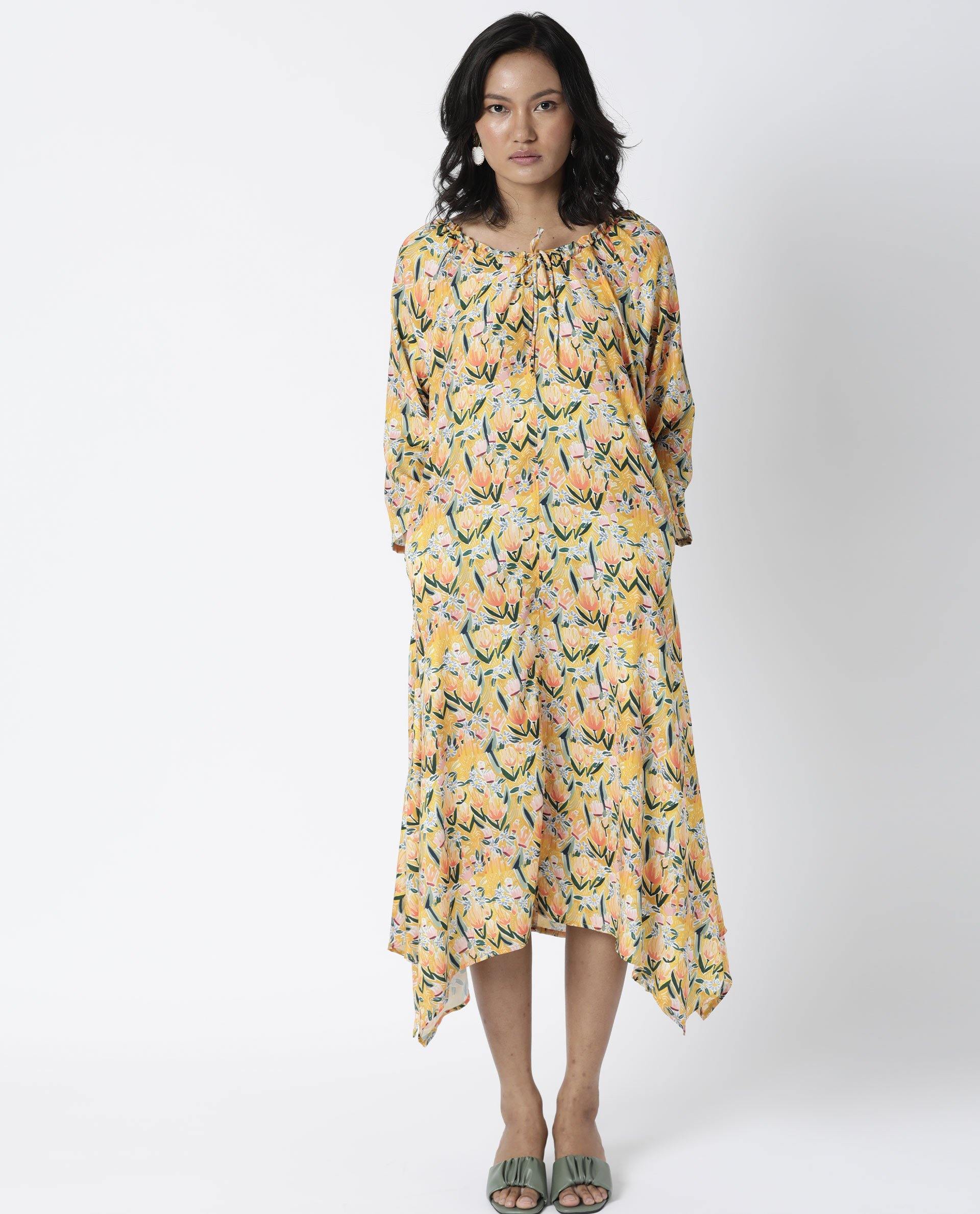 Rareism Women Nesty Yellow Dress Short Sleeves Printed - Image 3