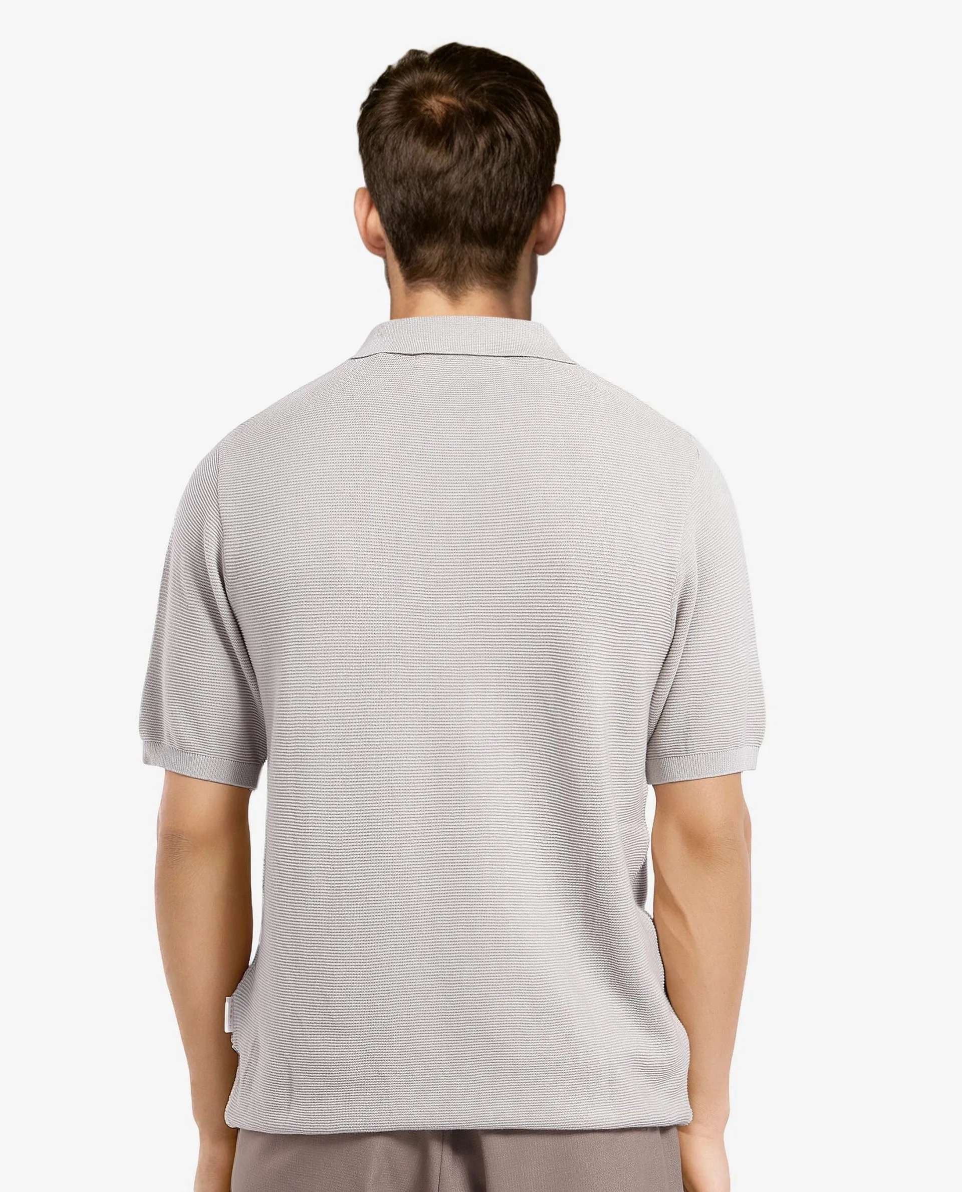 Rare Rabbit Men's Nett Beige Cotton Plain Regular Fit Half Sleeve Polo - Image 4