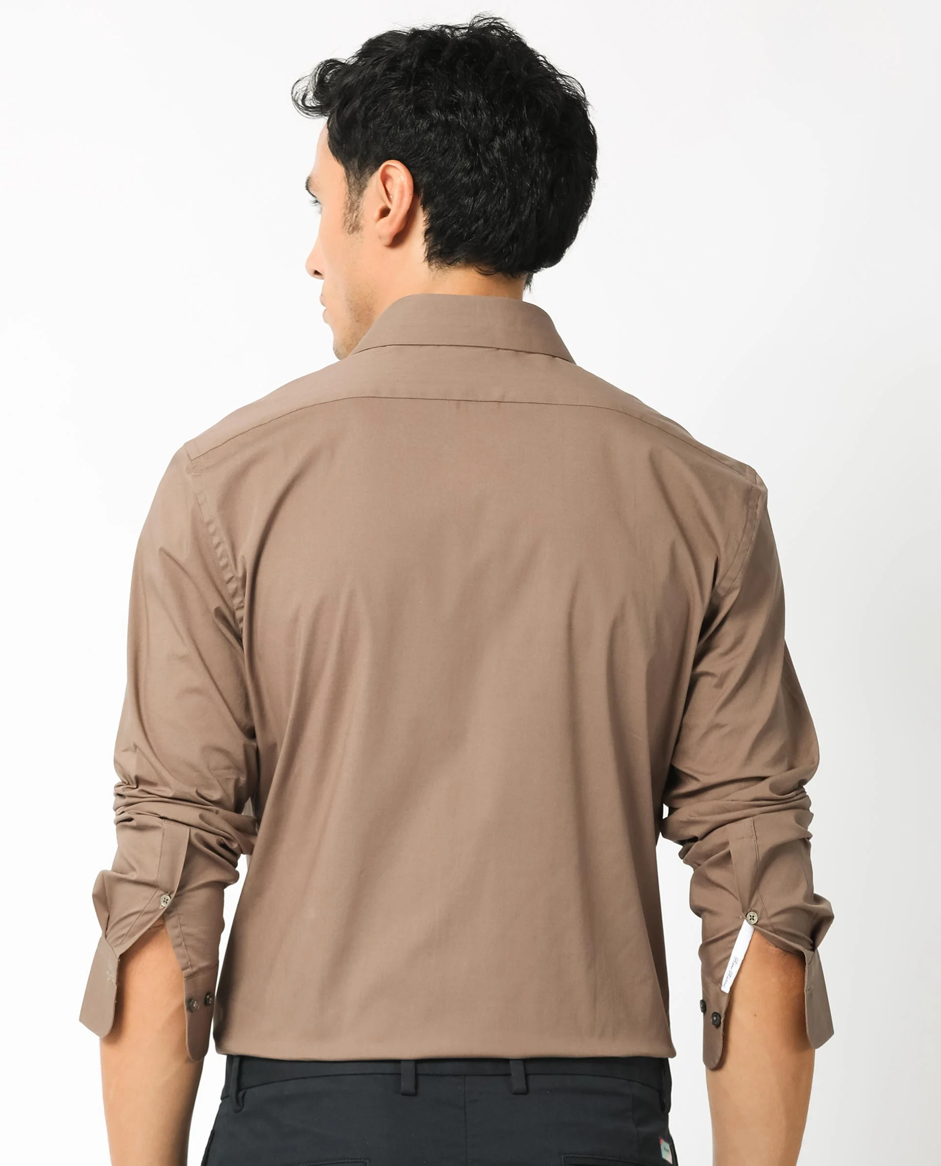 Rare Rabbit Men's Neutons Brown Cotton Plain Regular Fit Full Sleeve Collared Shirt - Image 10