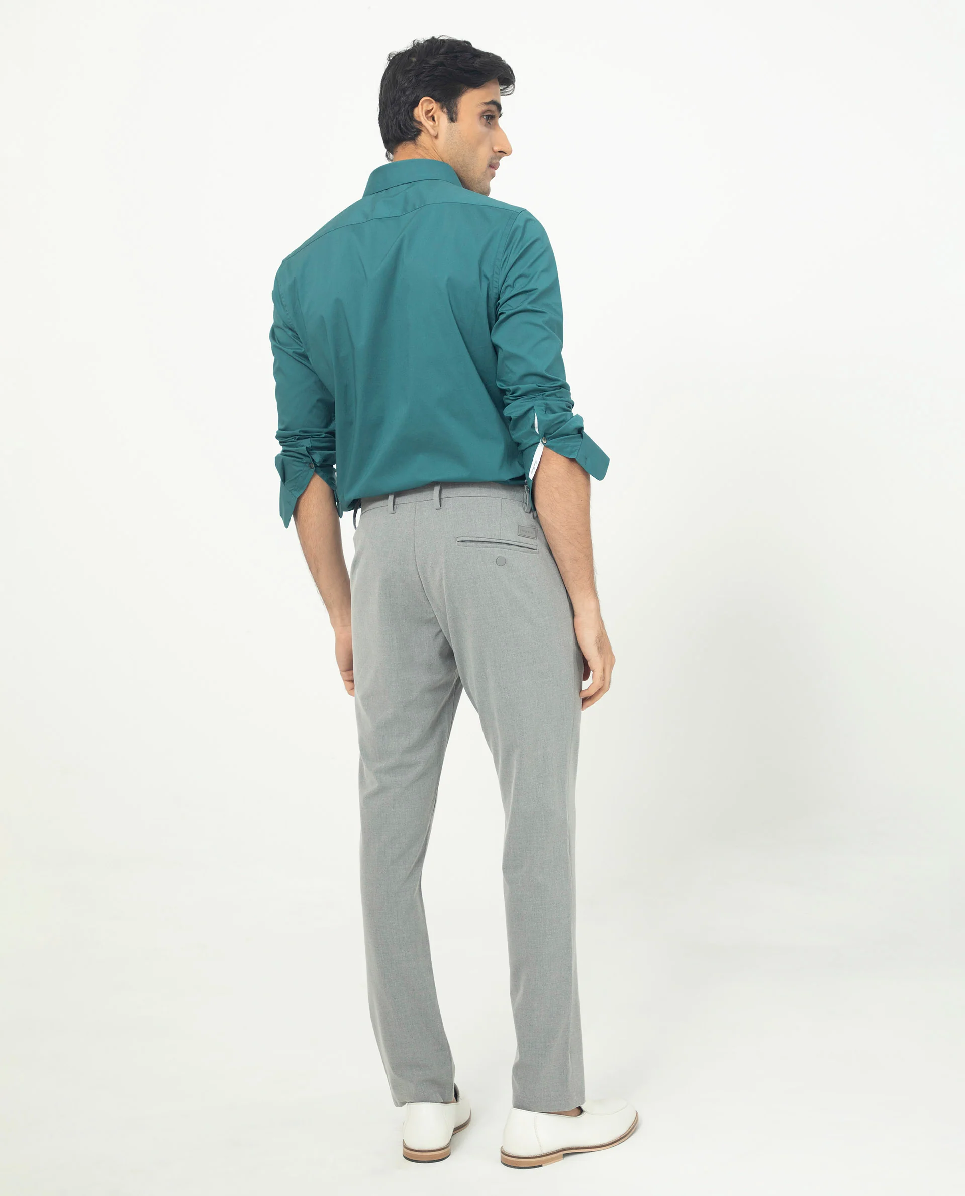 Rare Rabbit Men's Neutons Dark Green Cotton Plain Regular Fit Full Sleeve Collared Shirt - Image 10