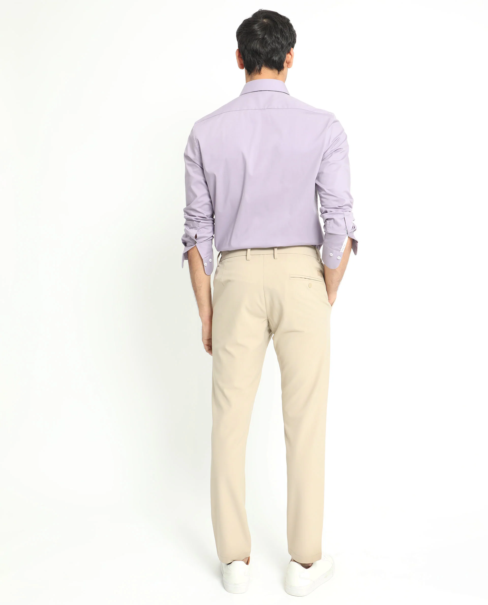 Rare Rabbit Men's Neutons Light Purple Cotton Plain Regular Fit Full Sleeve Collared Shirt - Image 11