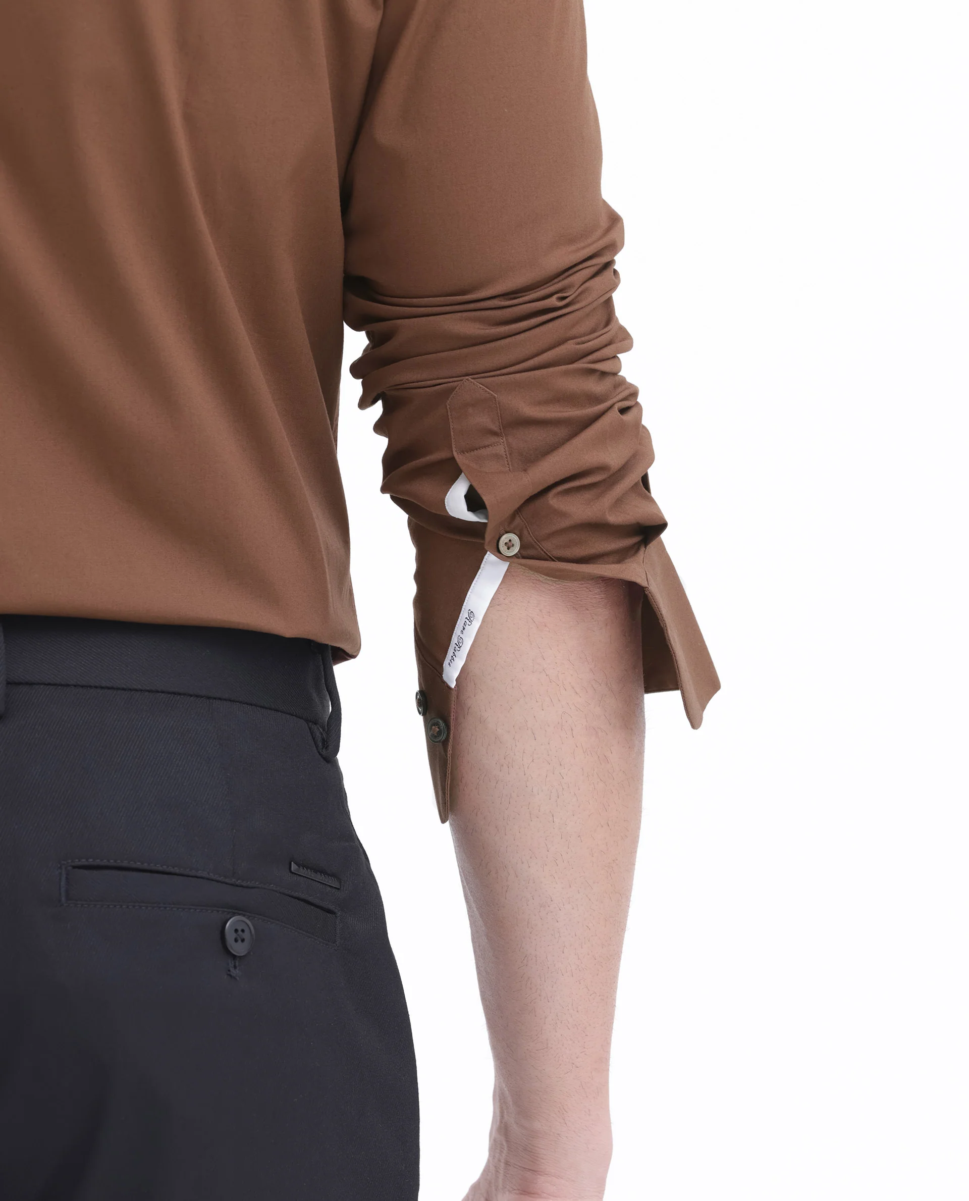 Rare Rabbit Men's Neutron8 Brown Cotton Plain Regular Fit Full Sleeve Collared Shirt - Image 4