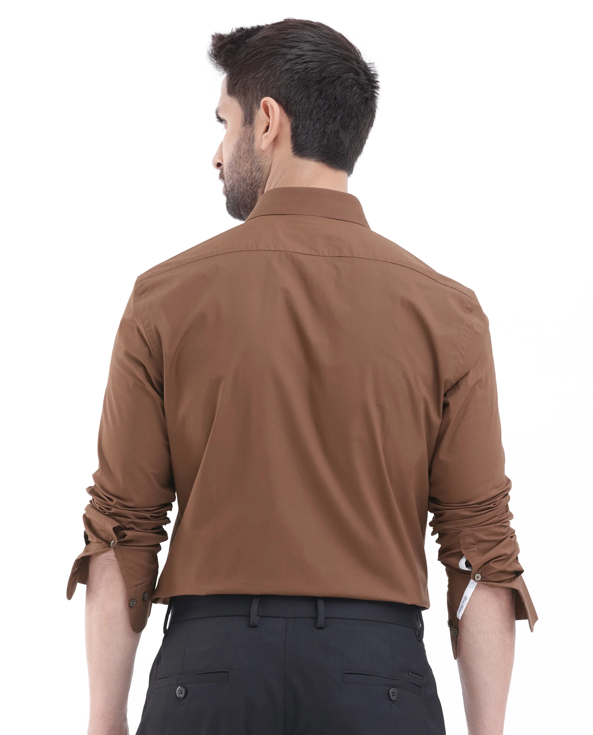 Rare Rabbit Men's Neutron8 Brown Cotton Plain Regular Fit Full Sleeve Collared Shirt - Image 9