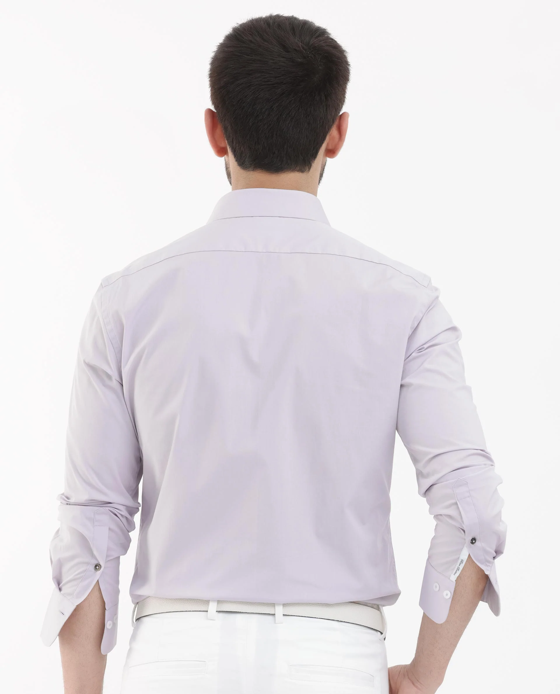Rare Rabbit Men's Neutron8 Pastel Purple Cotton Plain Regular Fit Full Sleeve Collared Shirt - Image 9