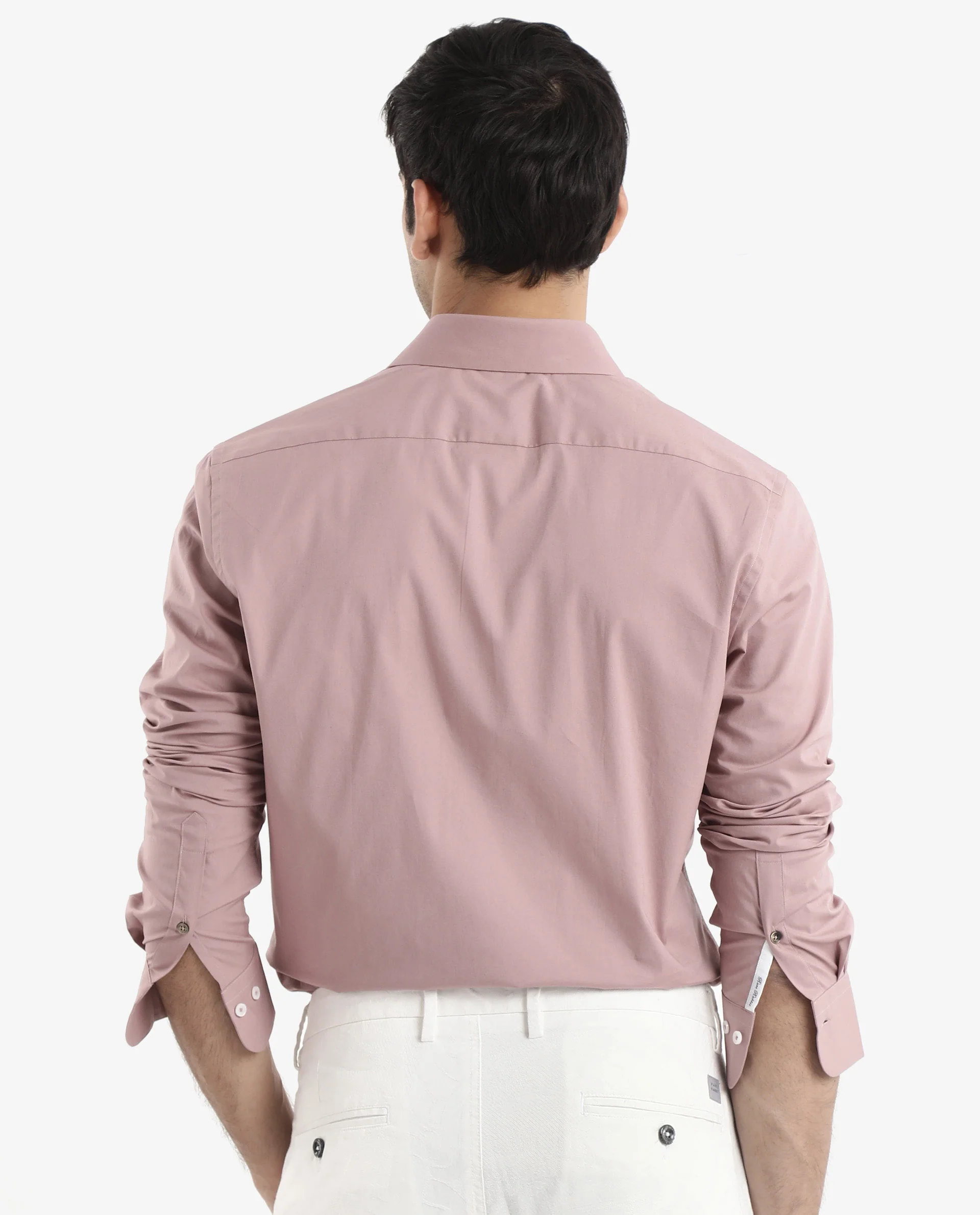 Rare Rabbit Men's Neutron-9 Dusky Pink Cotton Plain Regular Fit Full Sleeve Collared Shirt - Image 7