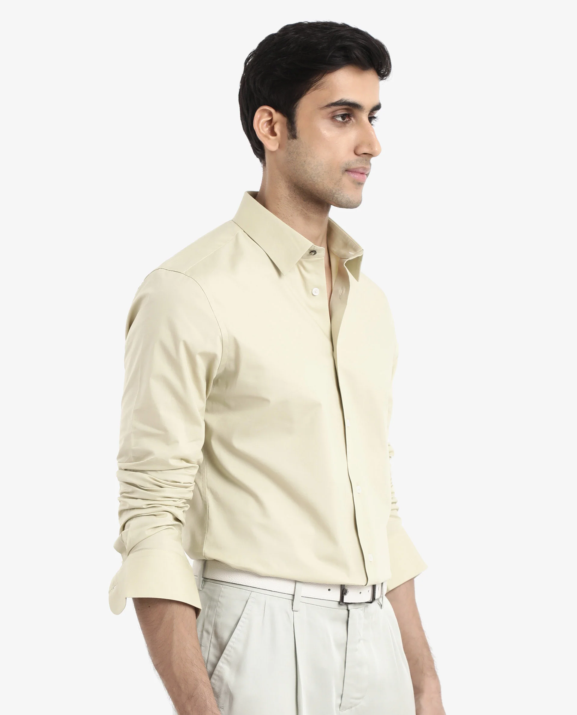 Rare Rabbit Men's Neutron-9 Pastel Green Cotton Plain Regular Fit Full Sleeve Collared Shirt - Image 6