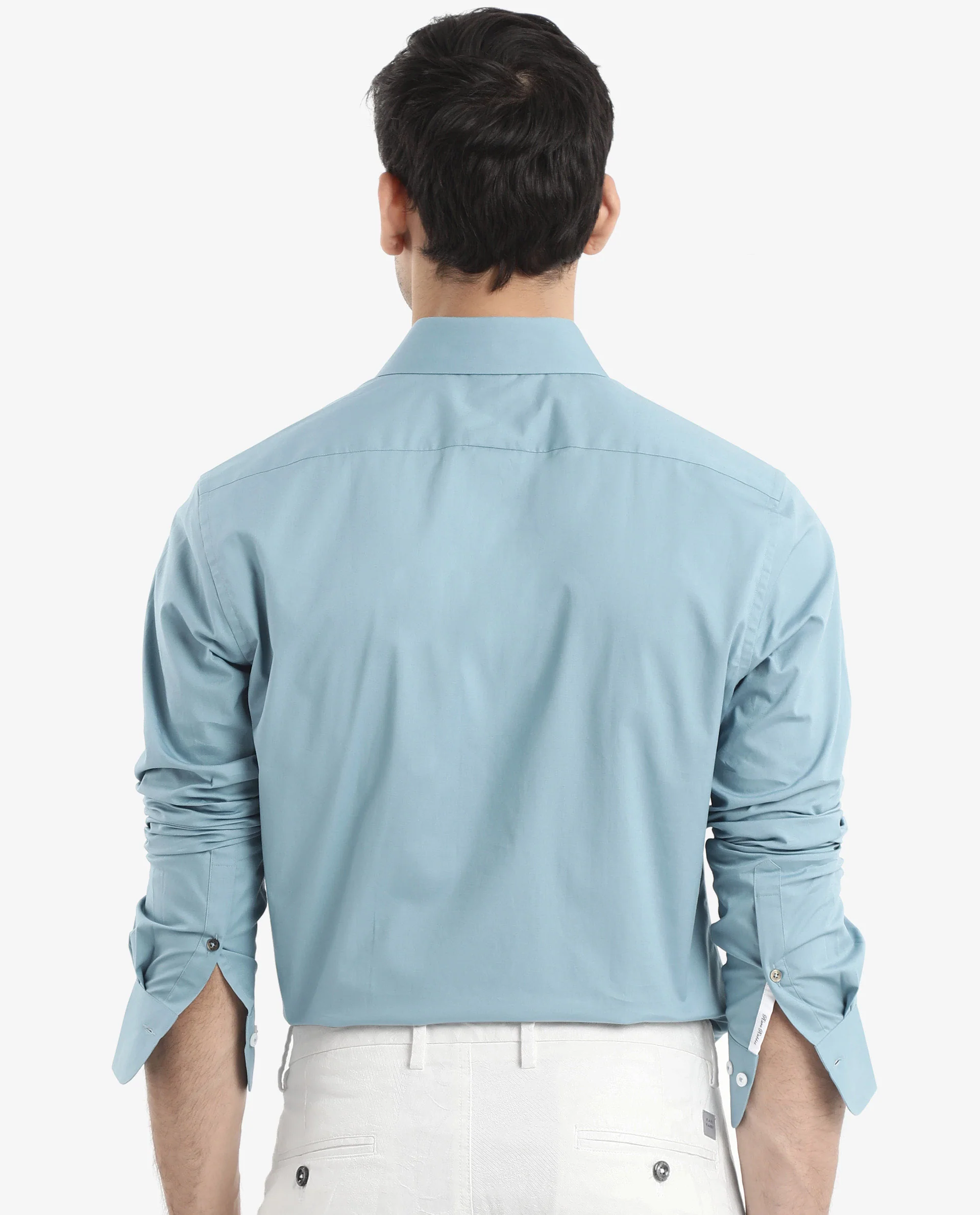 Rare Rabbit Men's Neutron-9 Turq Cotton Plain Regular Fit Full Sleeve Collared Shirt - Image 7
