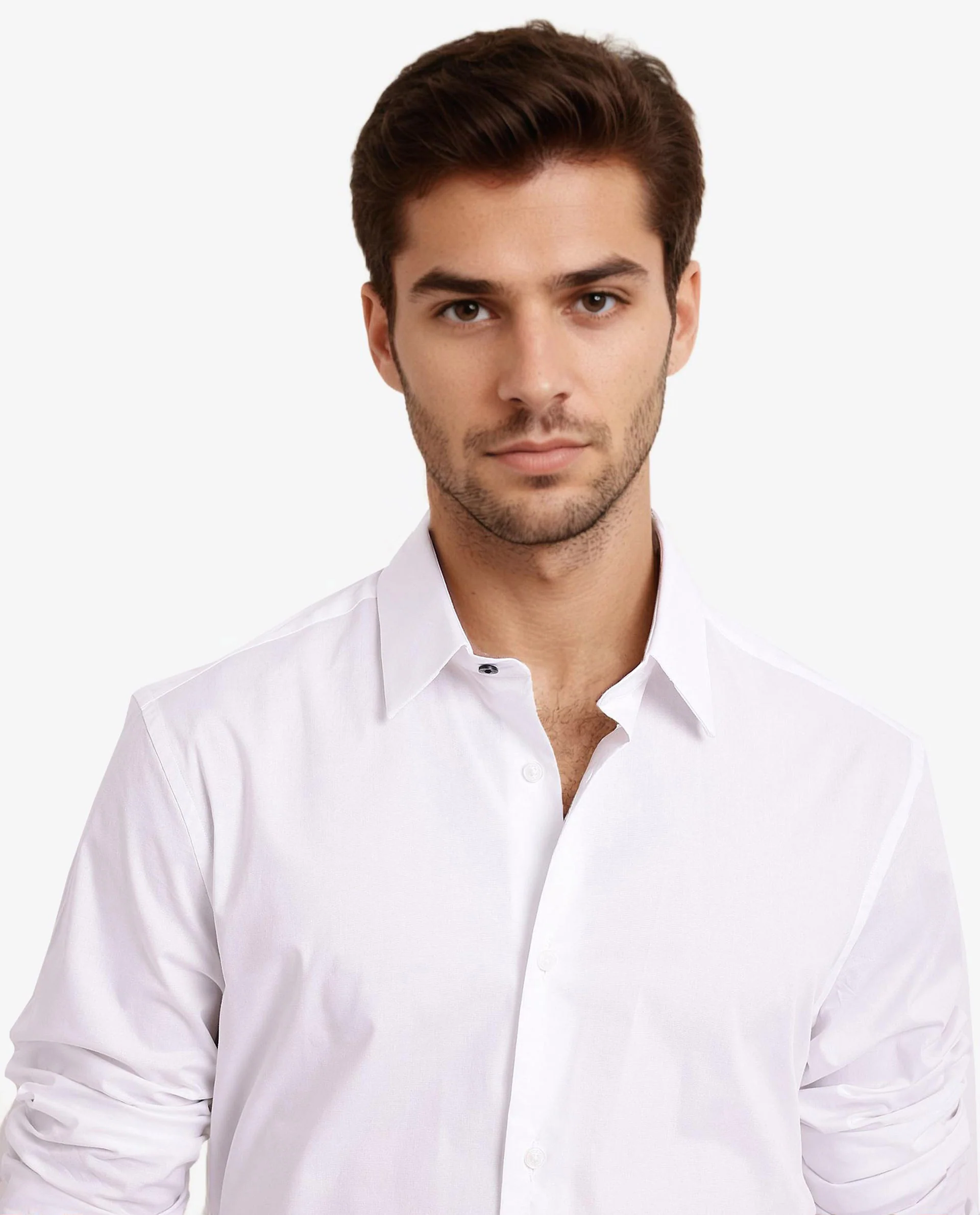 Rare Rabbit Men's Neutron-9 White Cotton Plain Regular Fit Full Sleeve Collared Shirt - Image 2