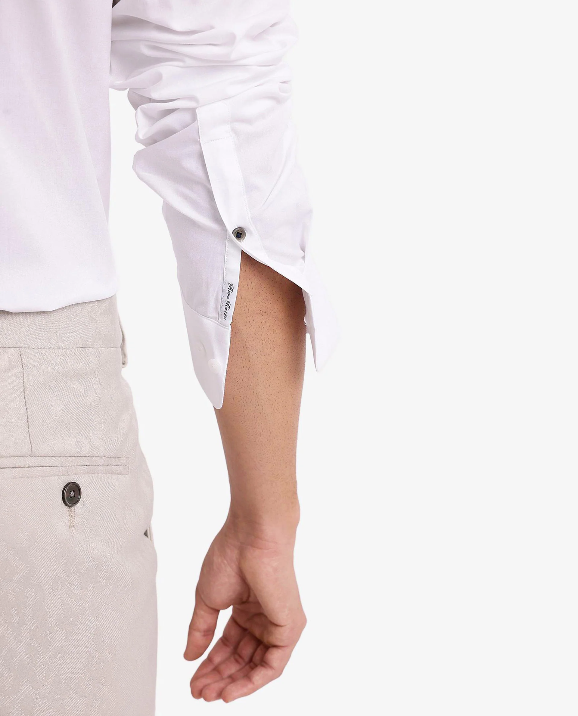 Rare Rabbit Men's Neutron-9 White Cotton Plain Regular Fit Full Sleeve Collared Shirt - Image 7