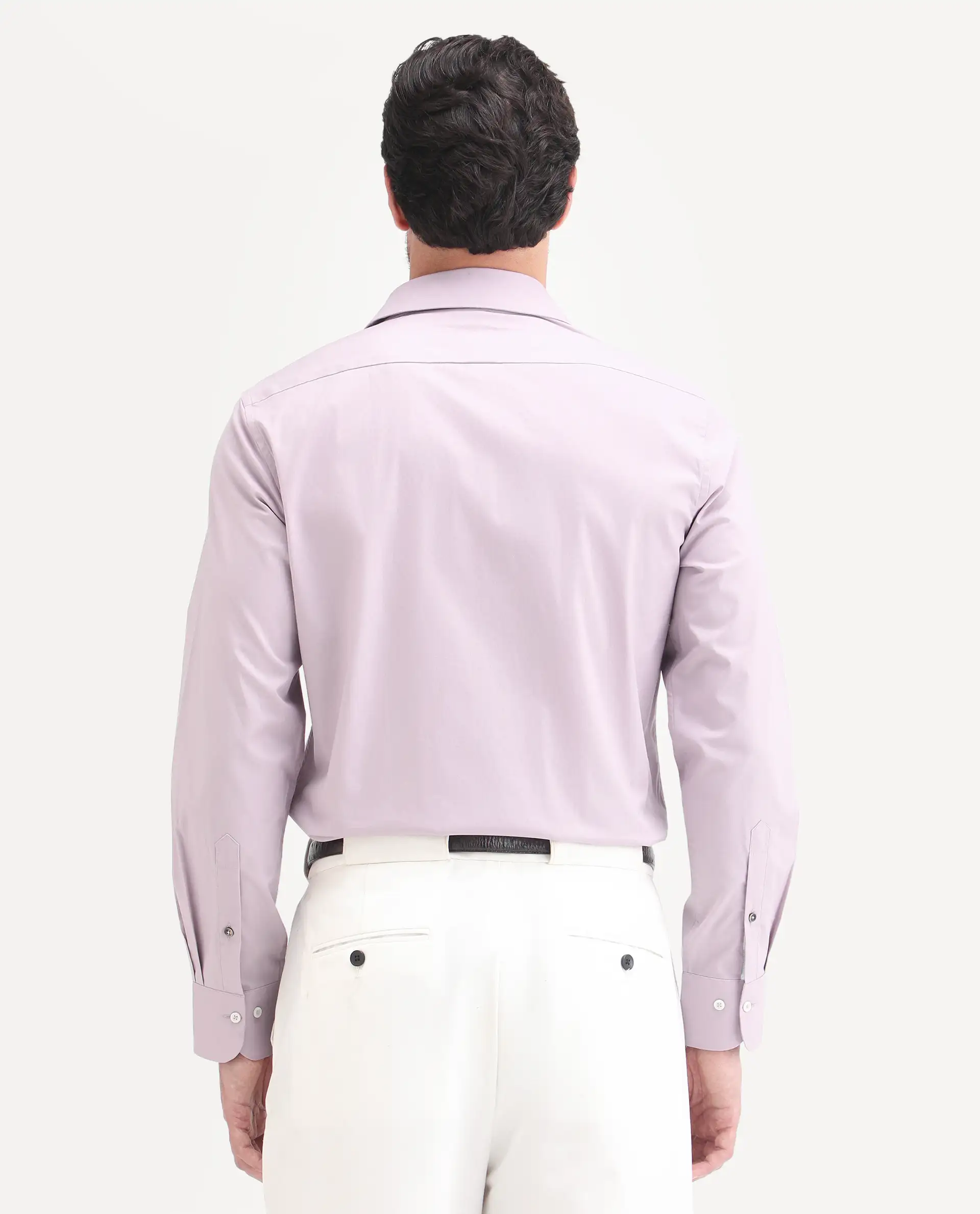Rare Rabbit Men's Neutron-Ss26 Light Pink Cotton Blend Full Sleeve Spread Collar Regular Fit Plain Shirt - Image 7