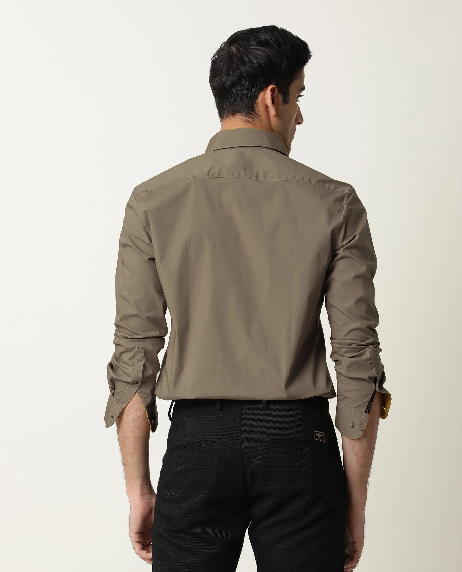 Rare Rabbit Men's Neutrons Brown Cotton Regular Fit Full Sleeve Spread Collar Shirt - Image 5