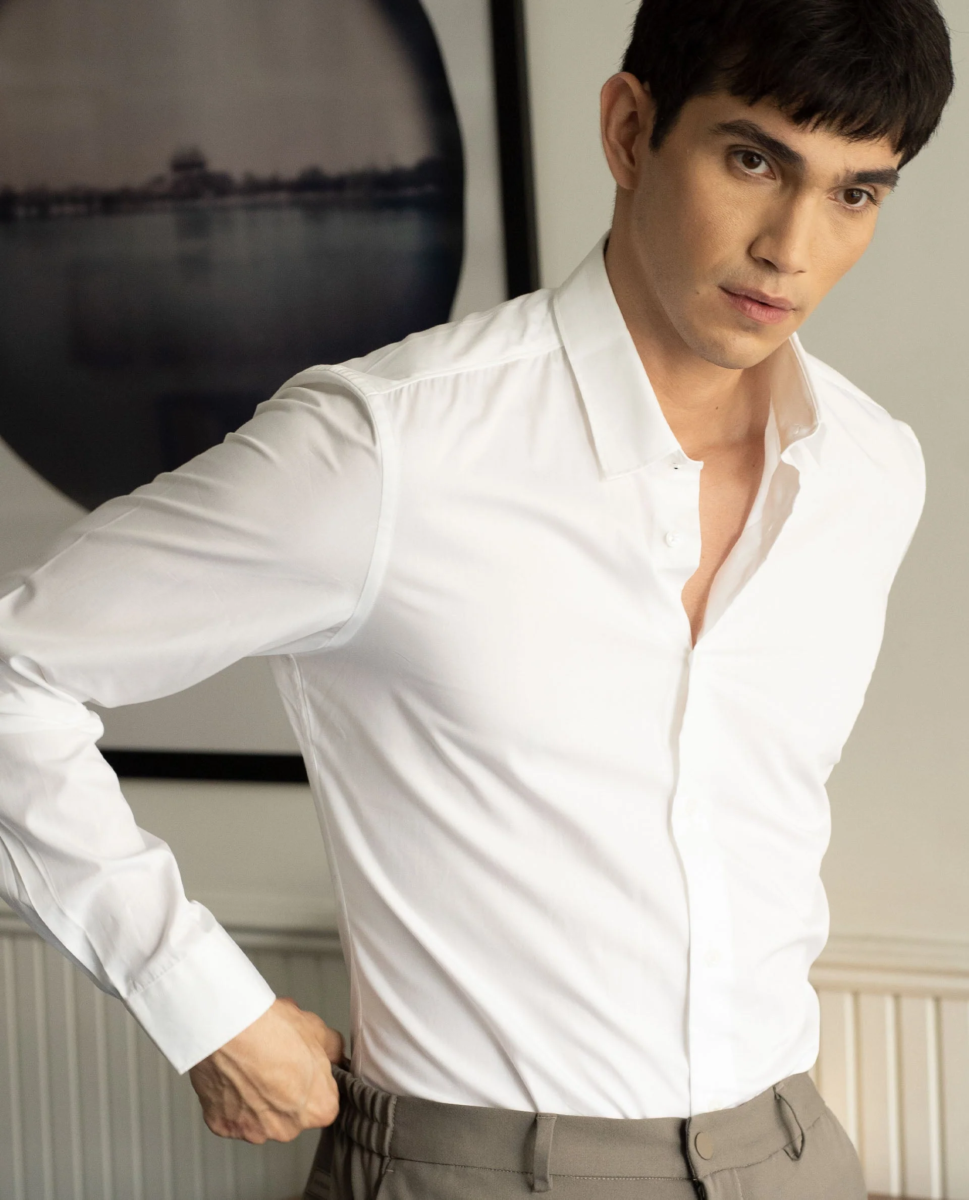 Rare Rabbit Men's Neutrons White Cotton Plain Regular Fit Full Sleeve Collared Shirt - Image 5