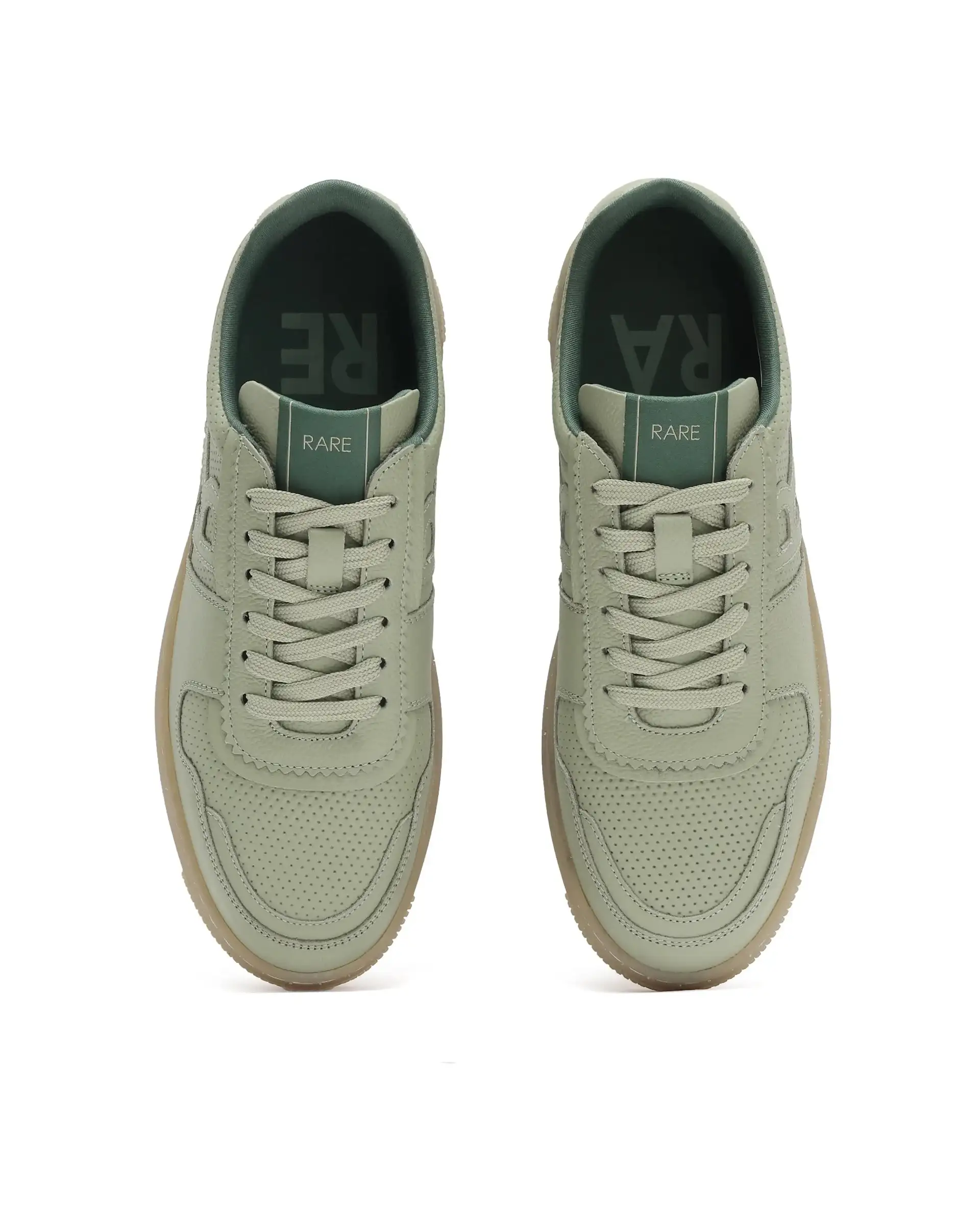Rare Rabbit Mens Neva Sage Genuine Leather Lace-Up Closure Low -Top Dual Tone Sneaker - Image 8