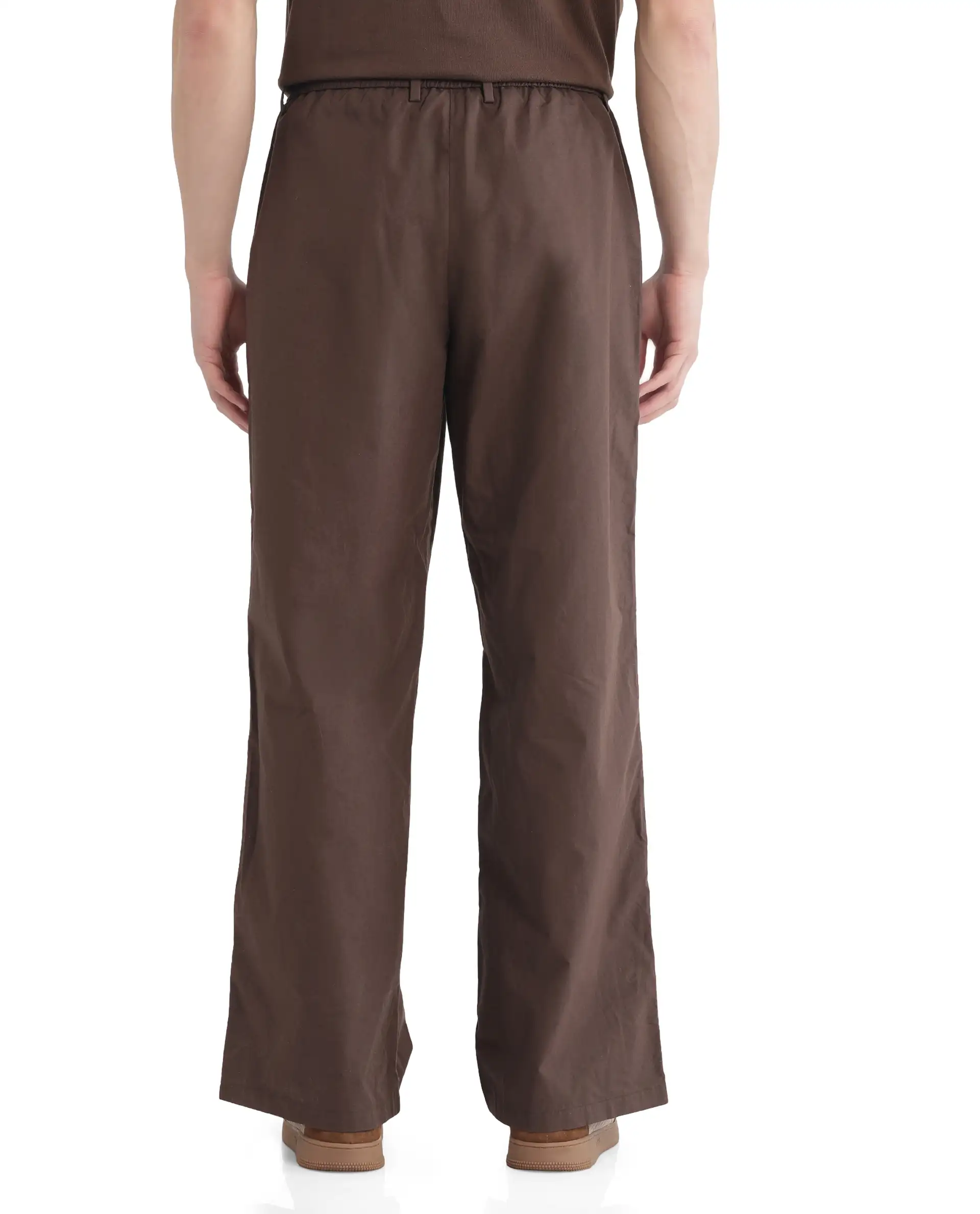 Rare Rabbit Men's Newnon Brown Cotton Plain Baggy Fit Track Pant - Image 4