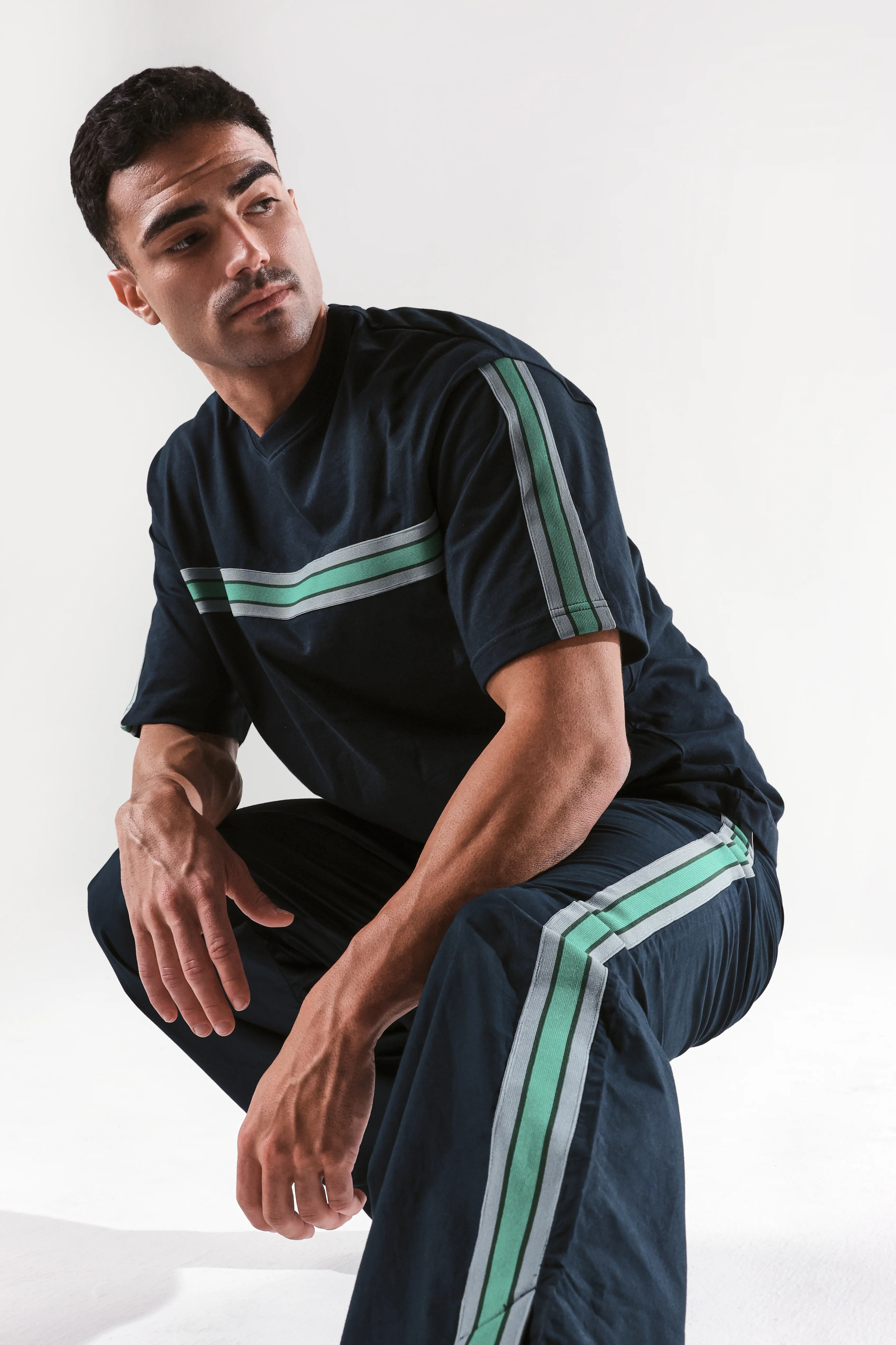 Rare Rabbit Men's Newnon-T Navy Cotton Boxy Fit Half Sleeve Crew Neck T-Shirt - Image 3