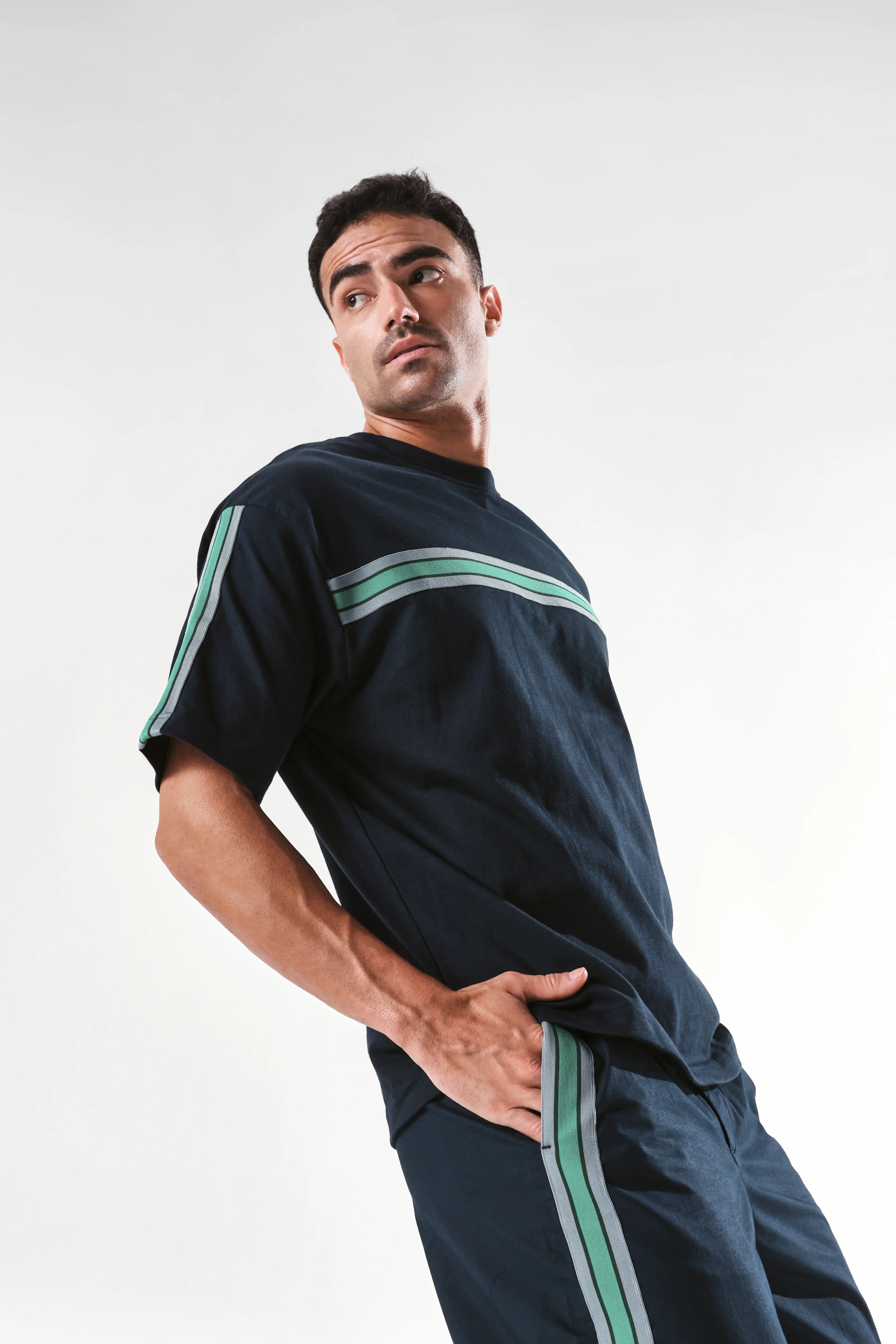 Rare Rabbit Men's Newnon-T Navy Cotton Boxy Fit Half Sleeve Crew Neck T-Shirt - Image 6
