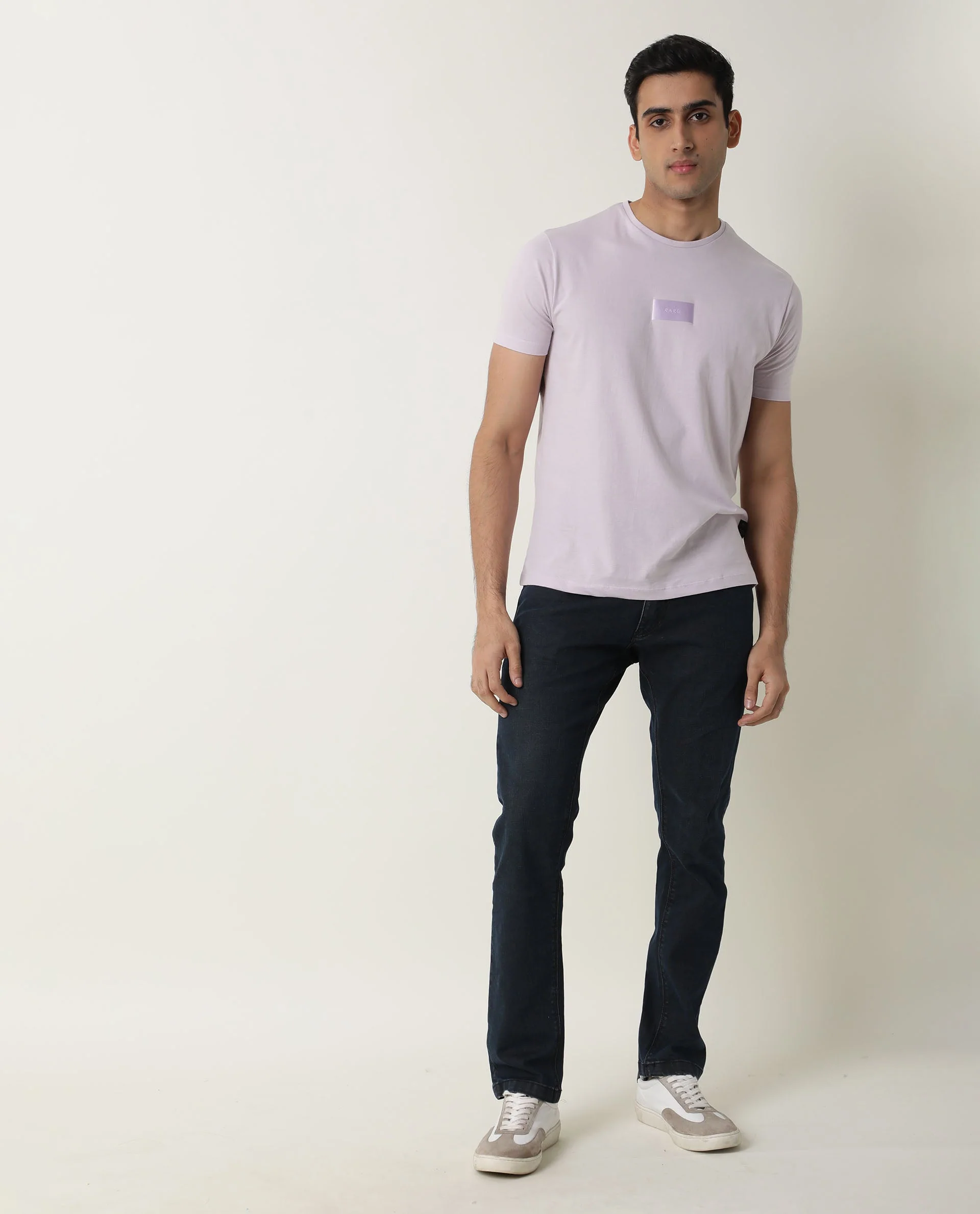 Rare Rabbit Men's Nex Purple Cotton Graphic Print Slim Fit Half Sleeve Crew Neck T-Shirt - Image 2