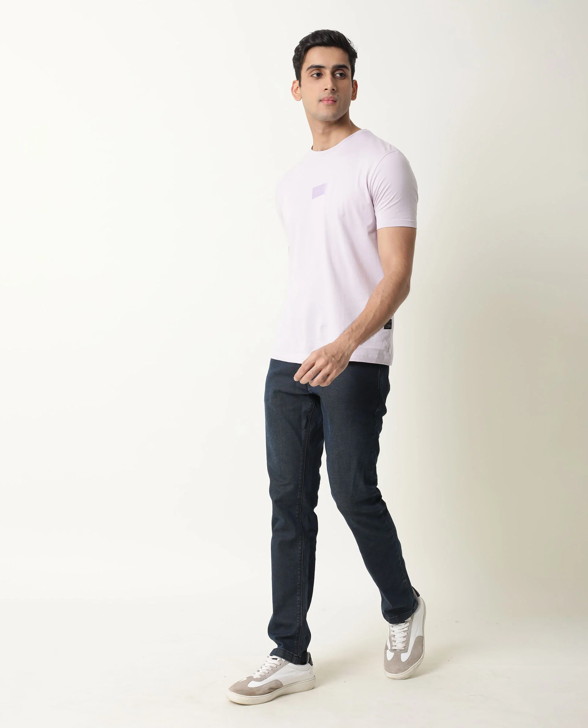 Rare Rabbit Men's Nex Purple Cotton Graphic Print Slim Fit Half Sleeve Crew Neck T-Shirt - Image 5