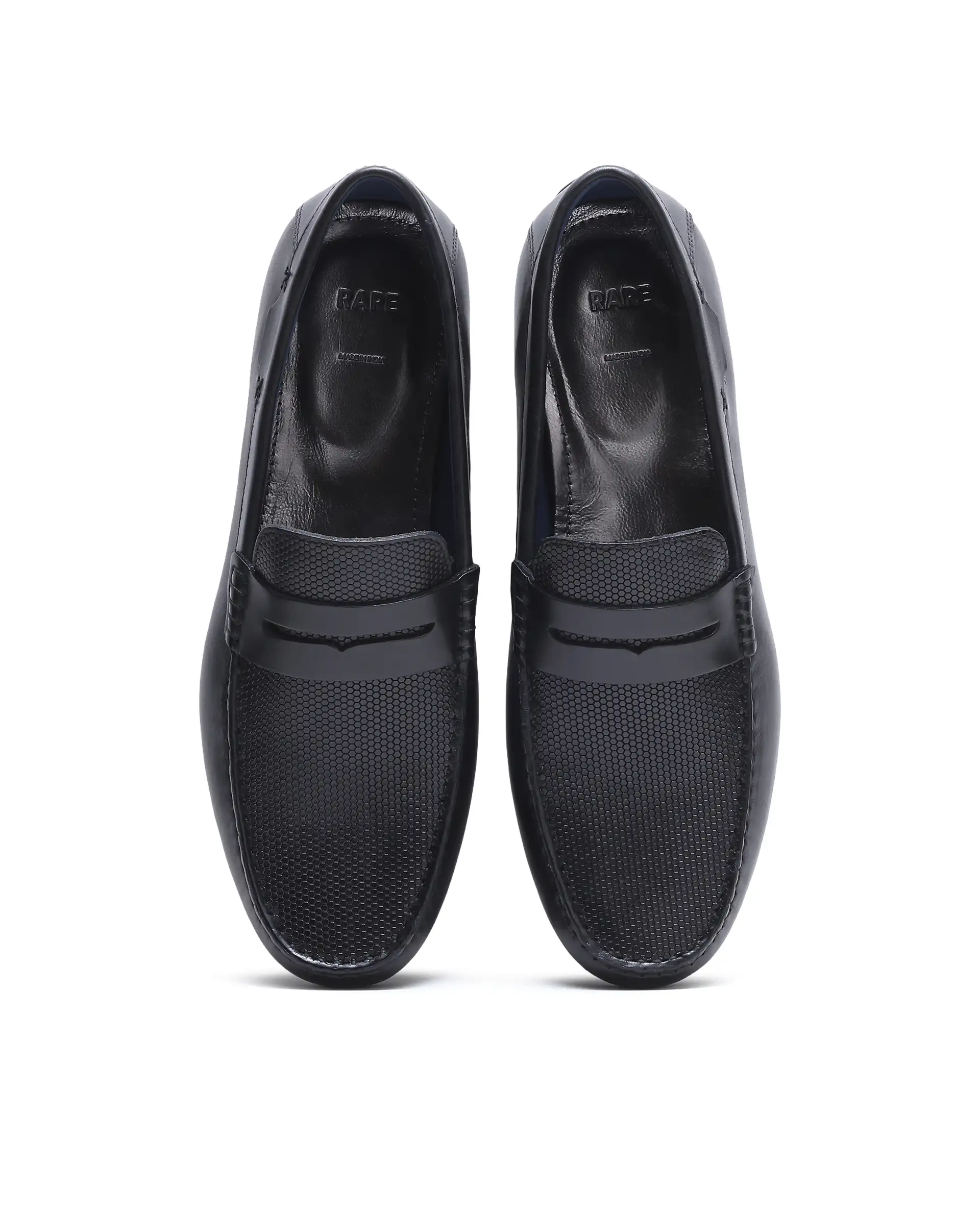 Rare Rabbit Men's Nexar Black Micro-textured Leather Drivers - Image 6