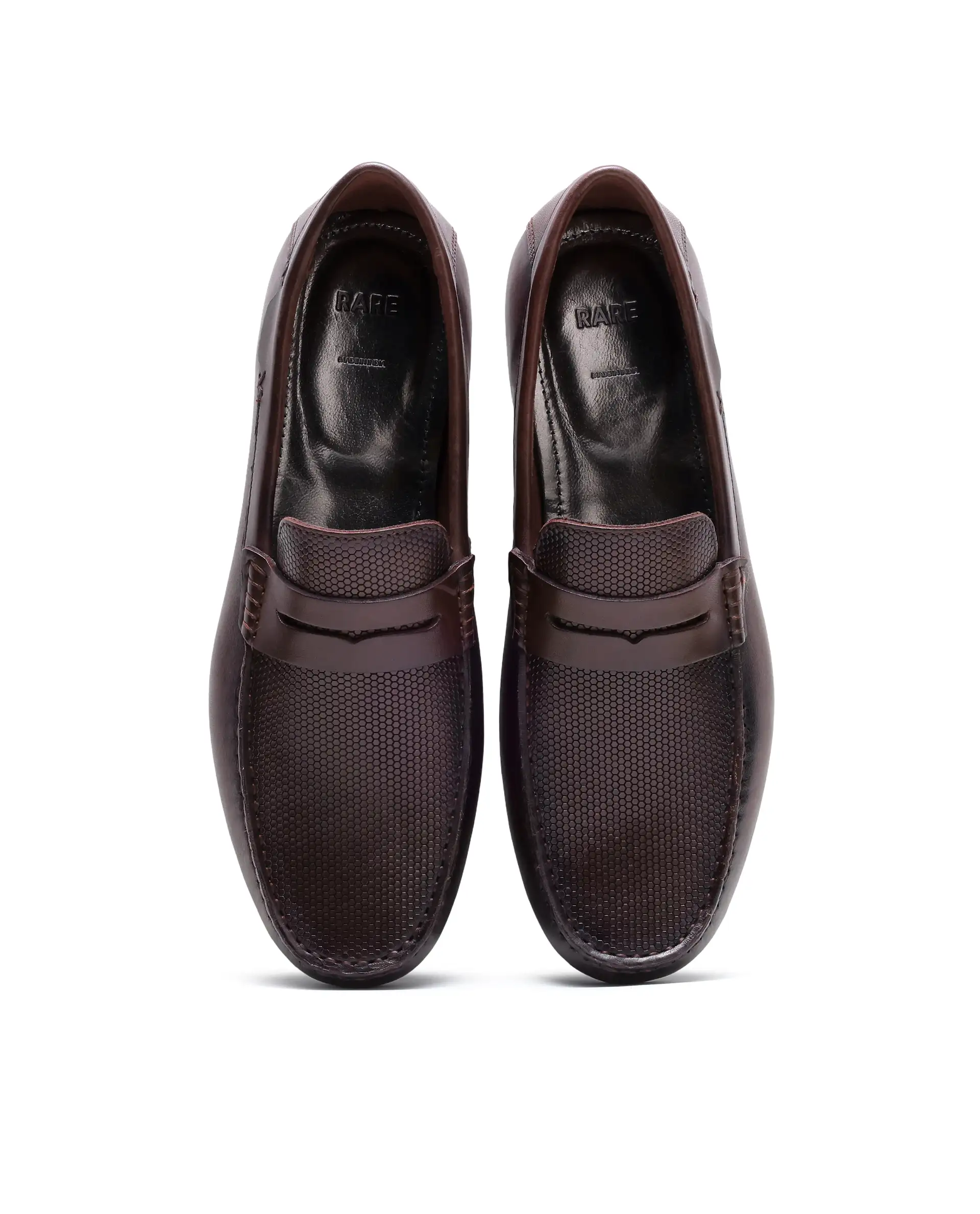 Rare Rabbit Men's Nexar Dark Burgundy Micro-textured Leather Drivers - Image 6