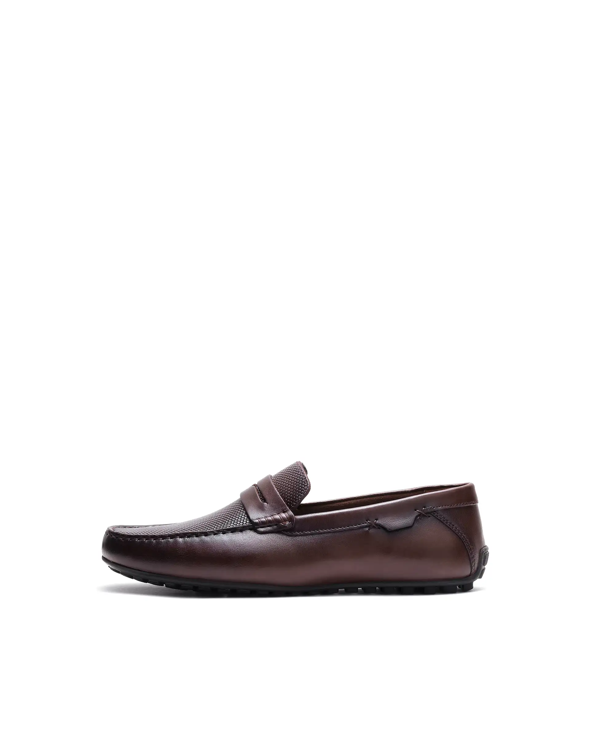 Rare Rabbit Men's Nexar Dark Burgundy Micro-textured Leather Drivers - Image 7