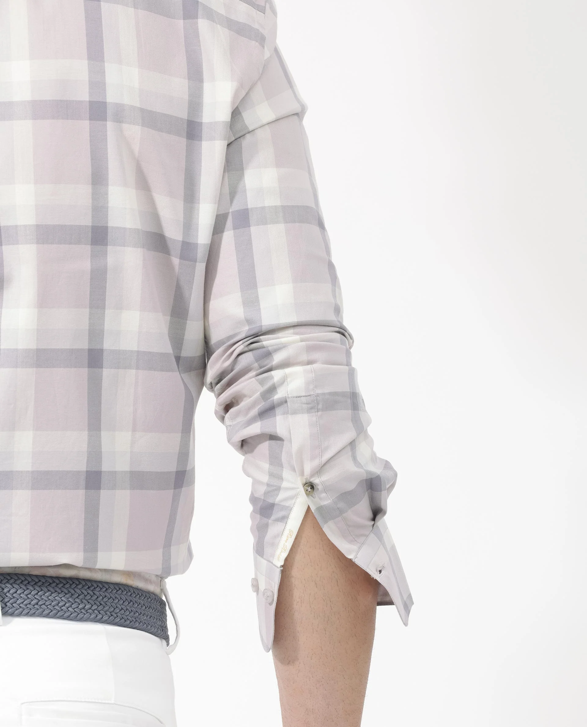 Rare Rabbit Men's Dusky Dusky Purple Cotton Checked Print Regular Fit Full Sleeve Collared Shirt - Image 5