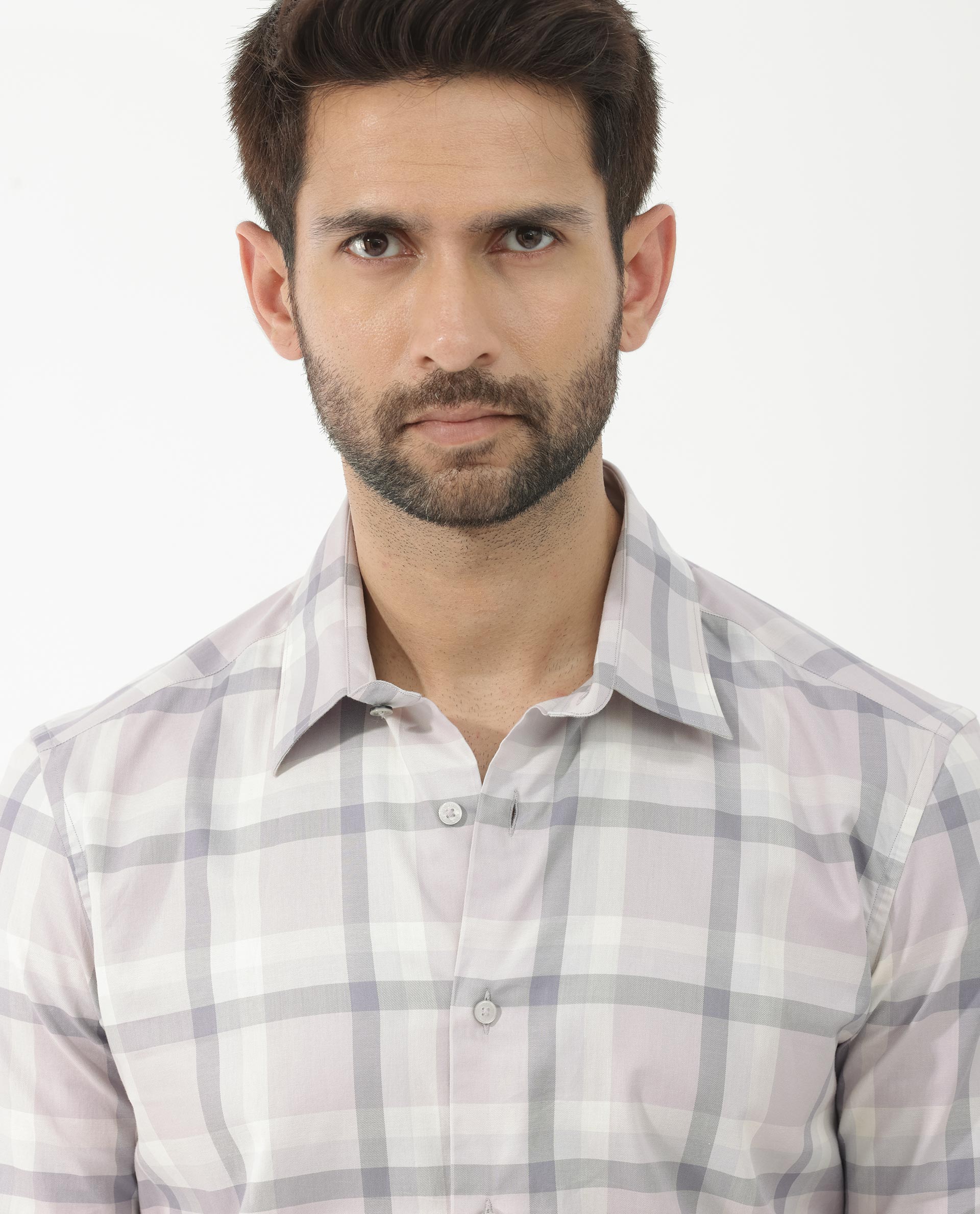 Rare Rabbit Men's Dusky Dusky Purple Cotton Checked Print Regular Fit Full Sleeve Collared Shirt - Image 8