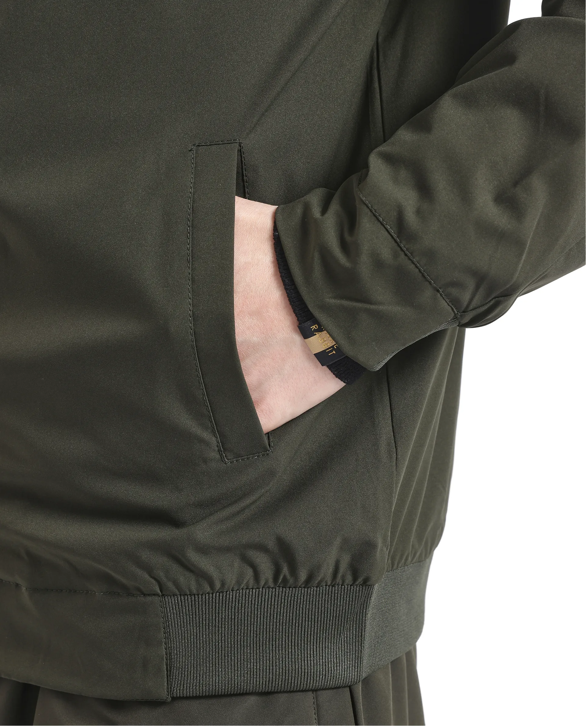 Rare Rabbit Men's Niger Green Polyester Typography Print Relaxed Fit Full Sleeve High Neck Jacket - Image 9