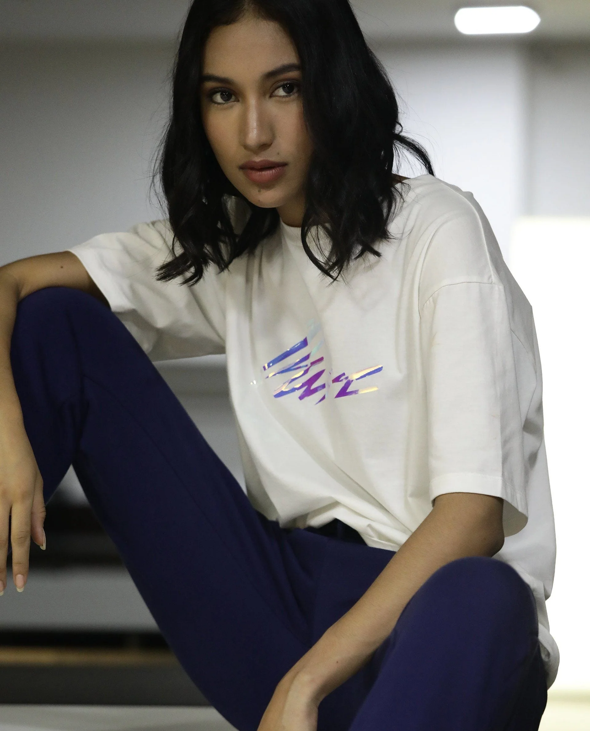 Rareism Women Niki Offwhite T-Shirt Short Sleeves