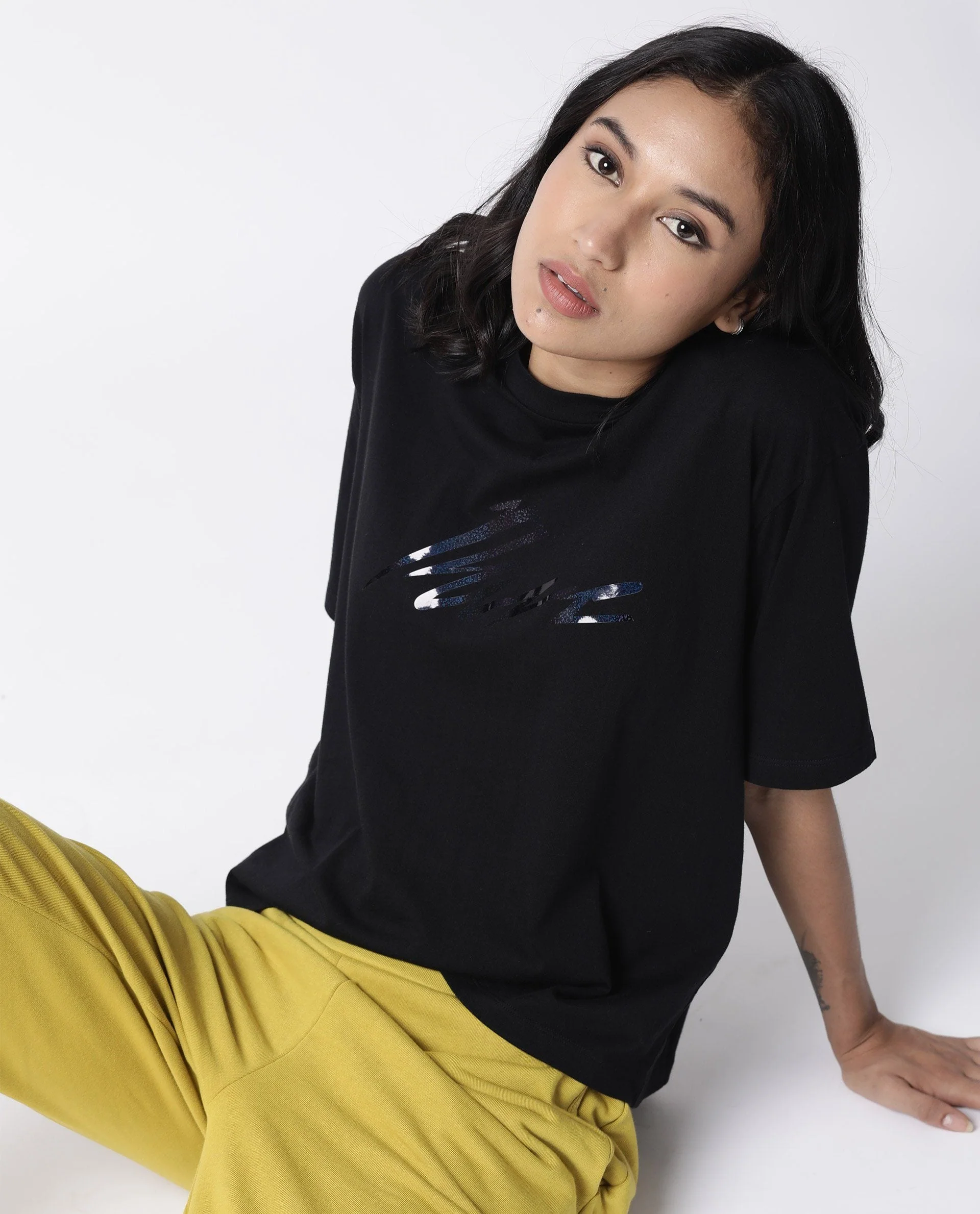 Rareism Women Niki Black T-Shirt Short Sleeves - Image 2