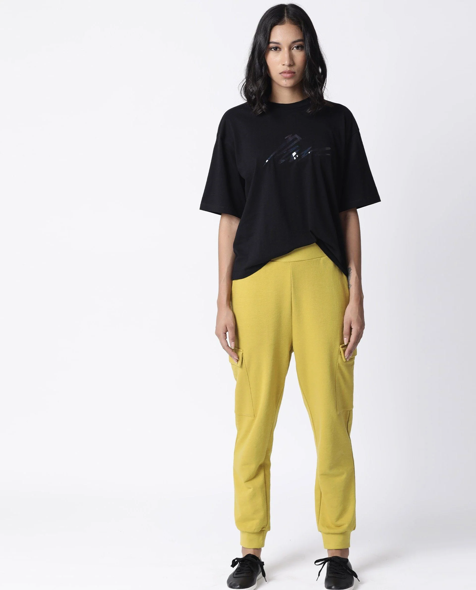 Rareism Women Niki Black T-Shirt Short Sleeves - Image 3