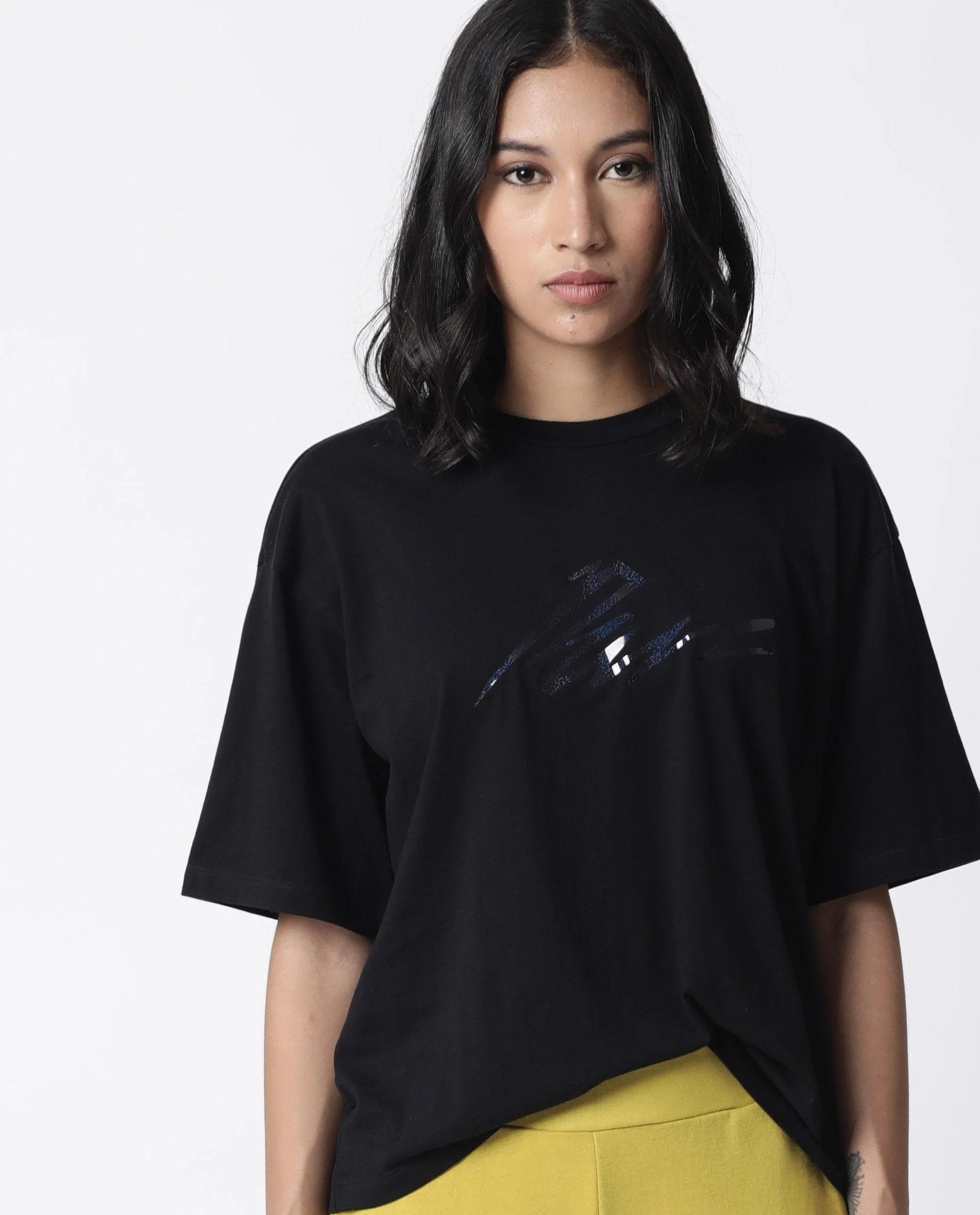 Rareism Women Niki Black T-Shirt Short Sleeves - Image 6