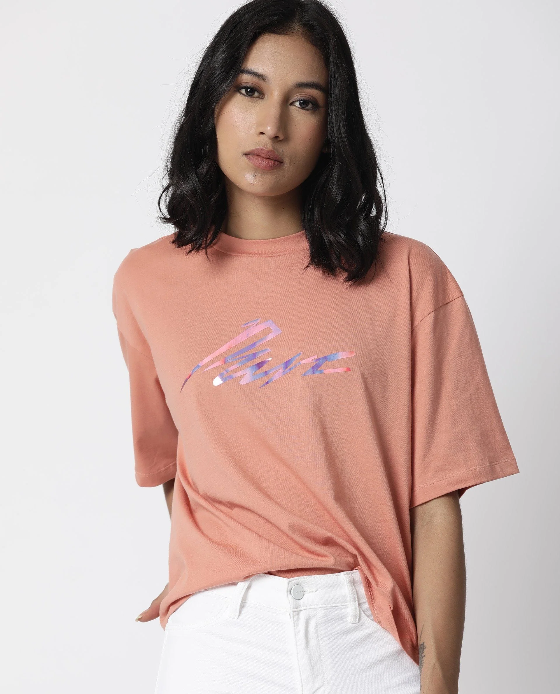 Rareism Women Niki Orange T-Shirt Short Sleeves - Image 2