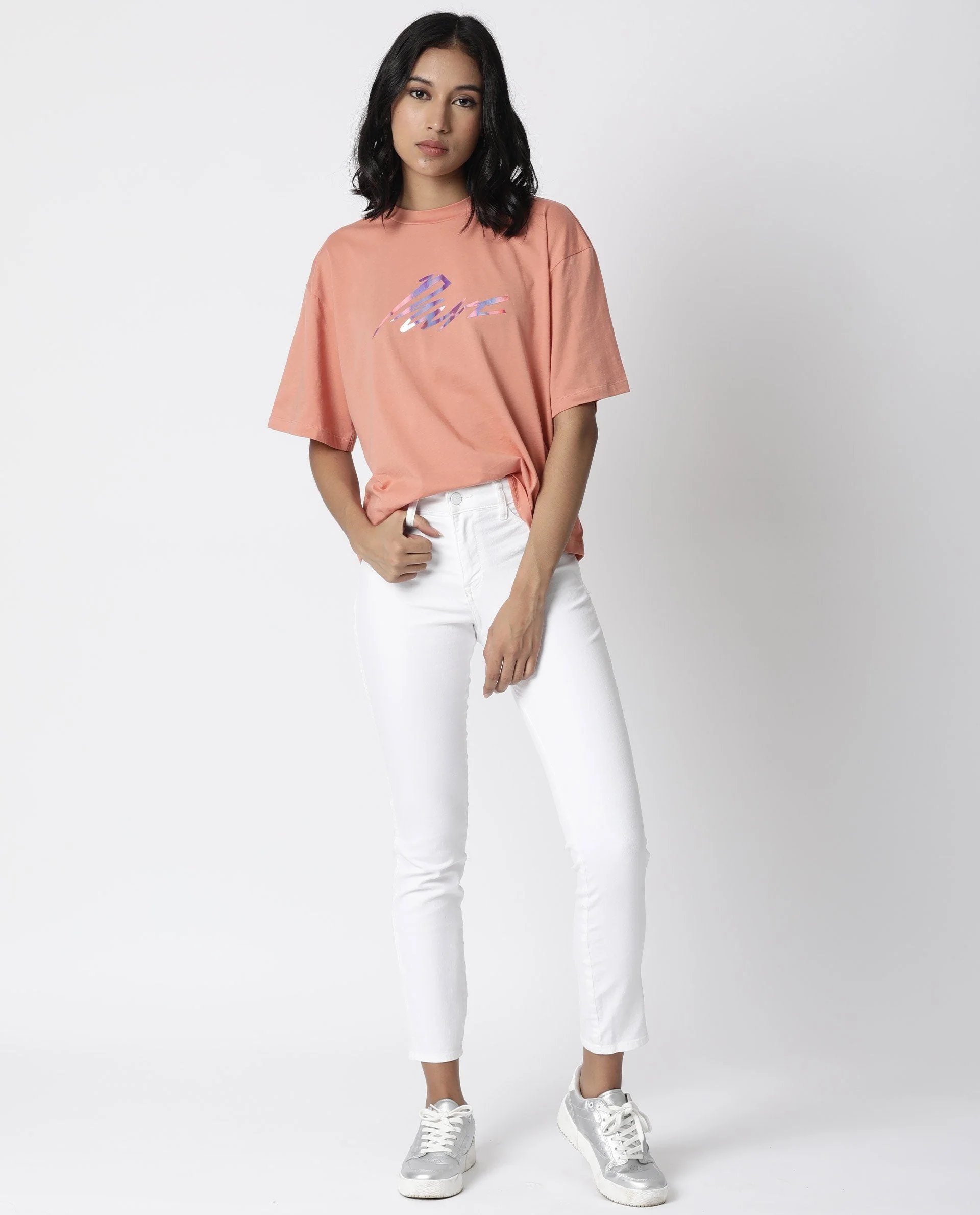 Rareism Women Niki Orange T-Shirt Short Sleeves - Image 8