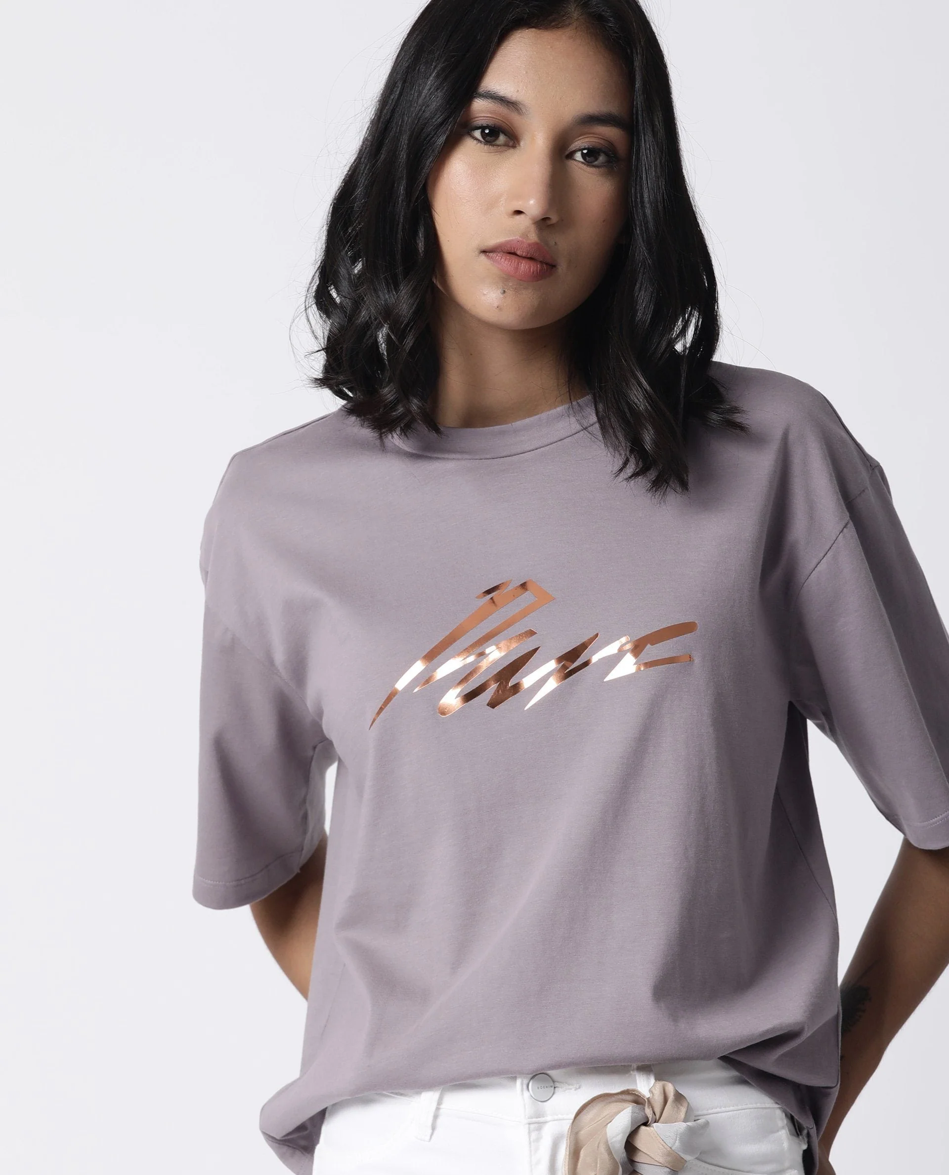 Rareism Women Niki Purple T-Shirt Short Sleeves - Image 2