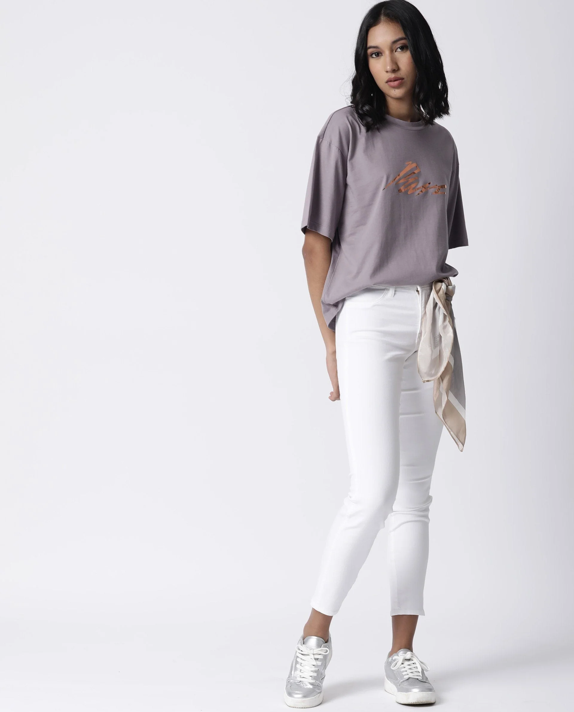 Rareism Women Niki Purple T-Shirt Short Sleeves - Image 3
