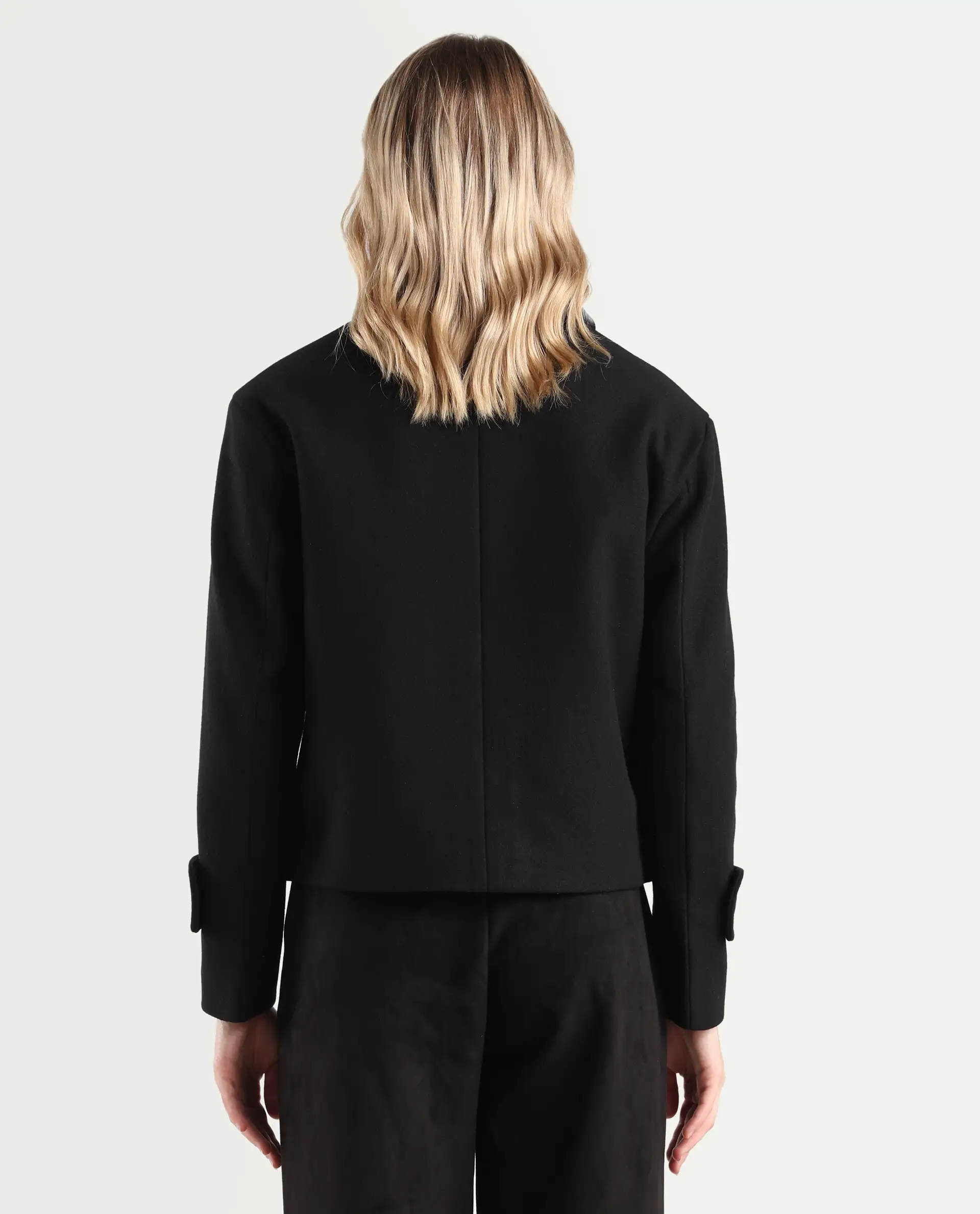 Rareism Women's Nikzo Black Polyester Blend Spread Collar Regular Fit Jacket - Image 7